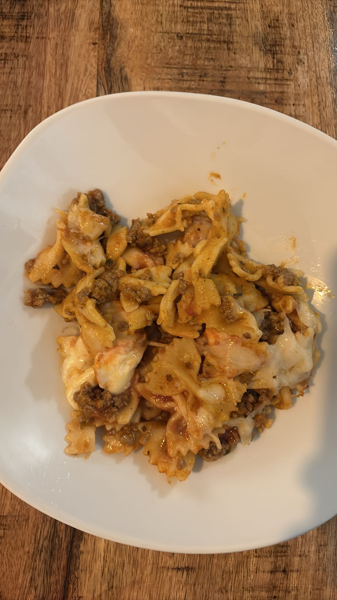 Pasta met gehakt en kaas