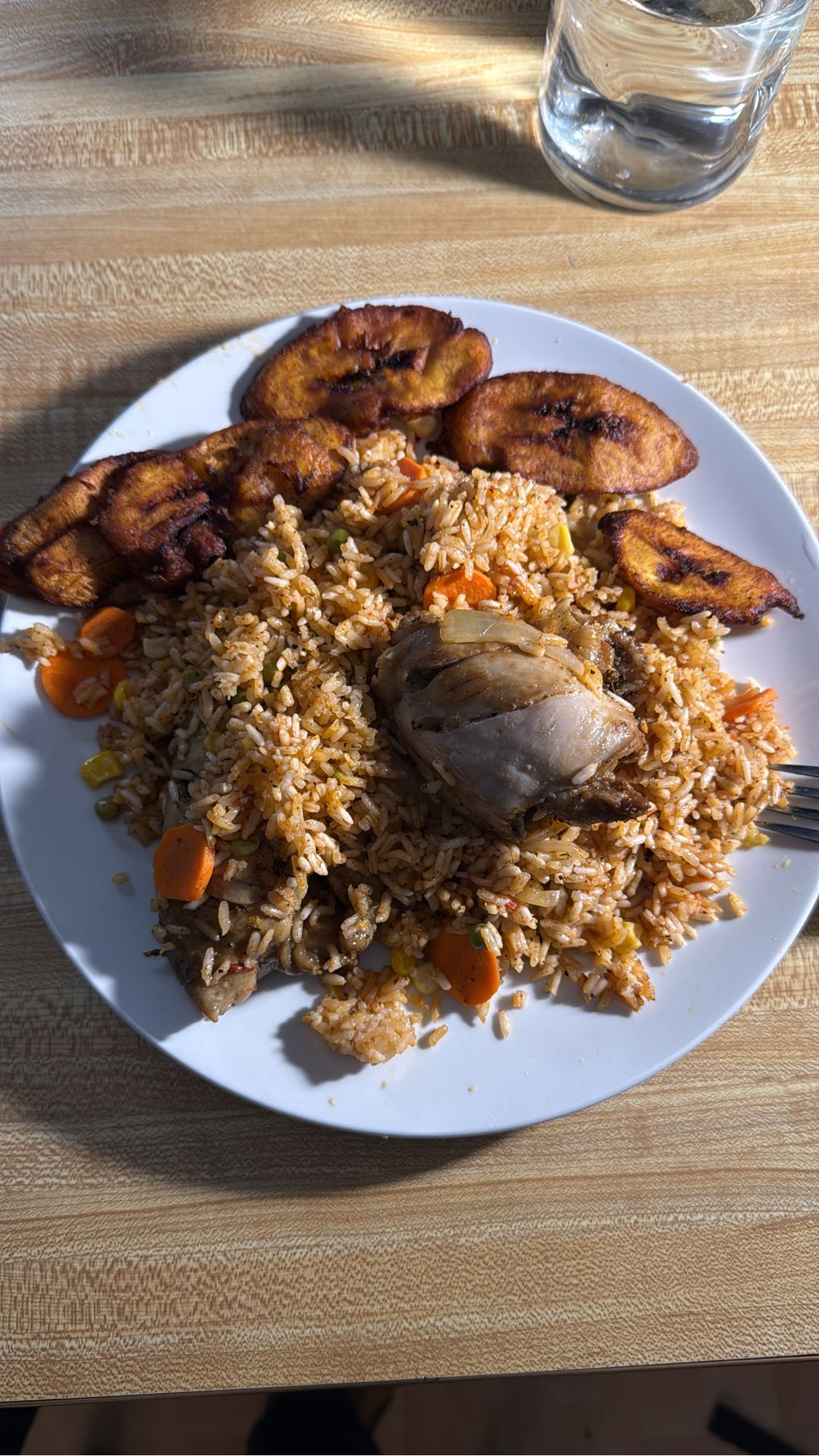 Fried rice with plantain