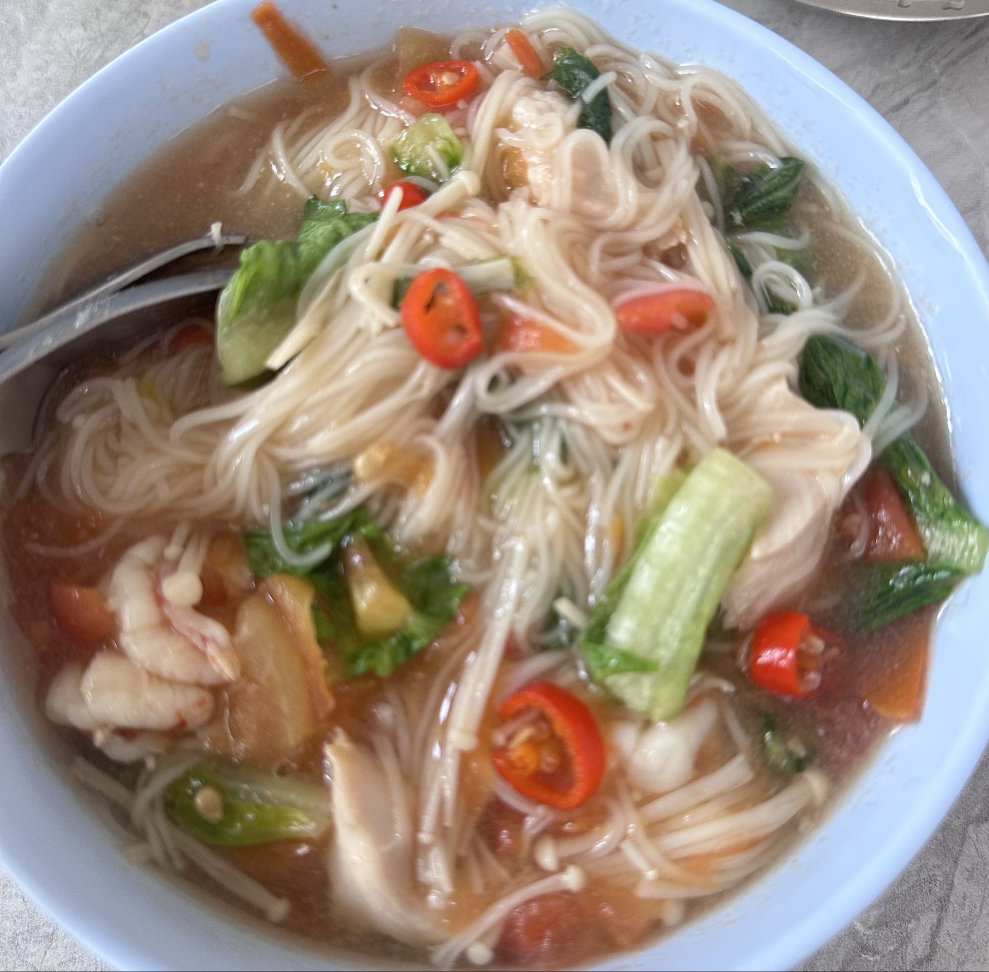 Spicy Shrimp Rice Noodle Soup