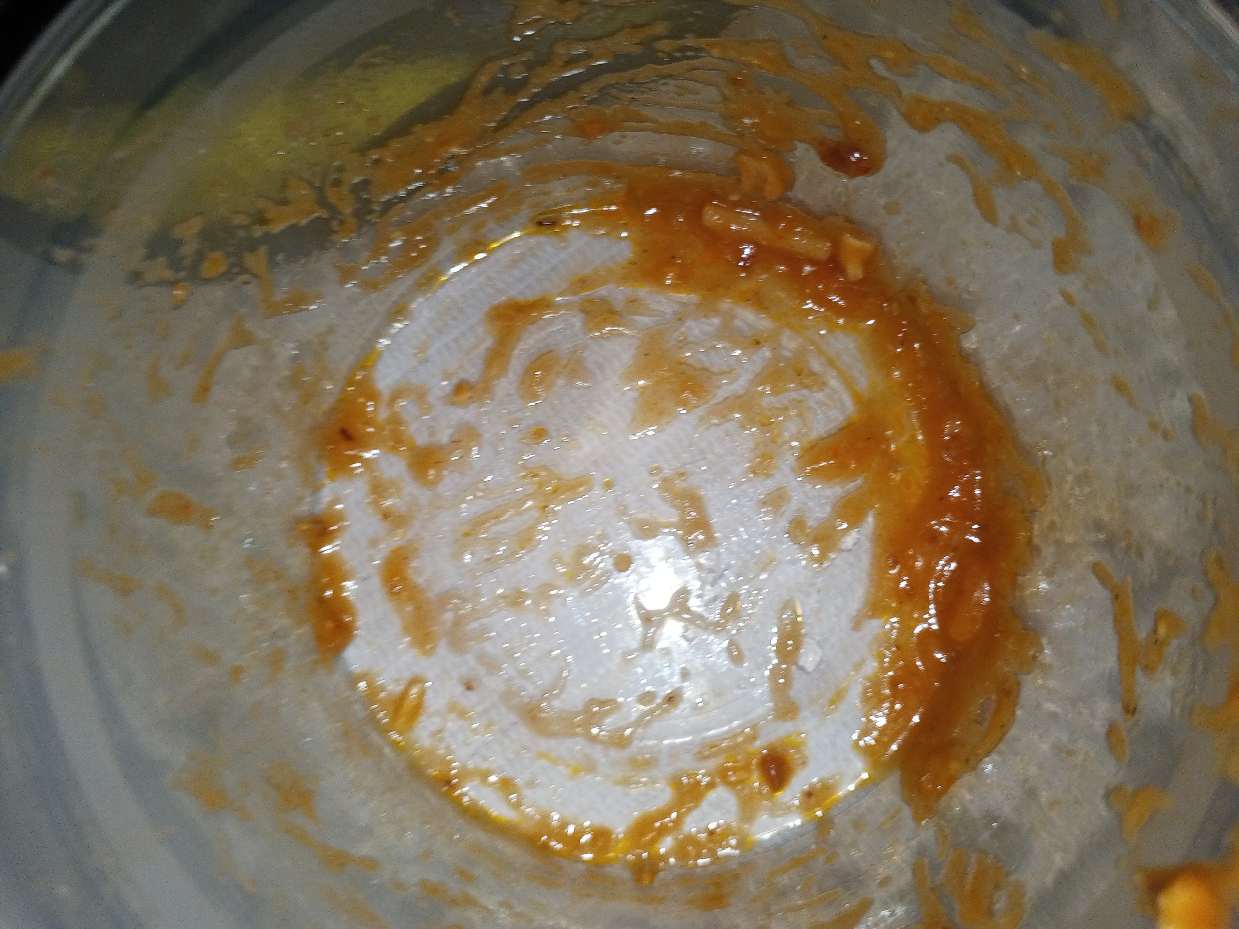 Leftover sauce remnants