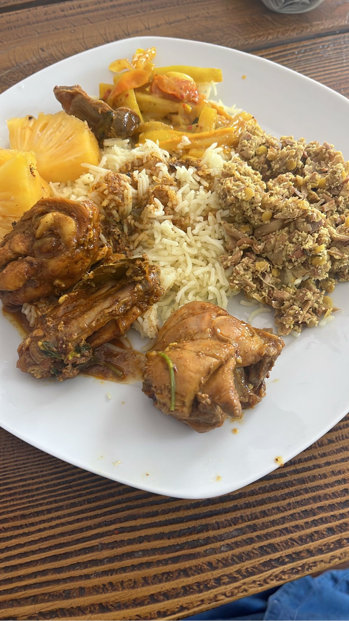 Rice with chicken and sides