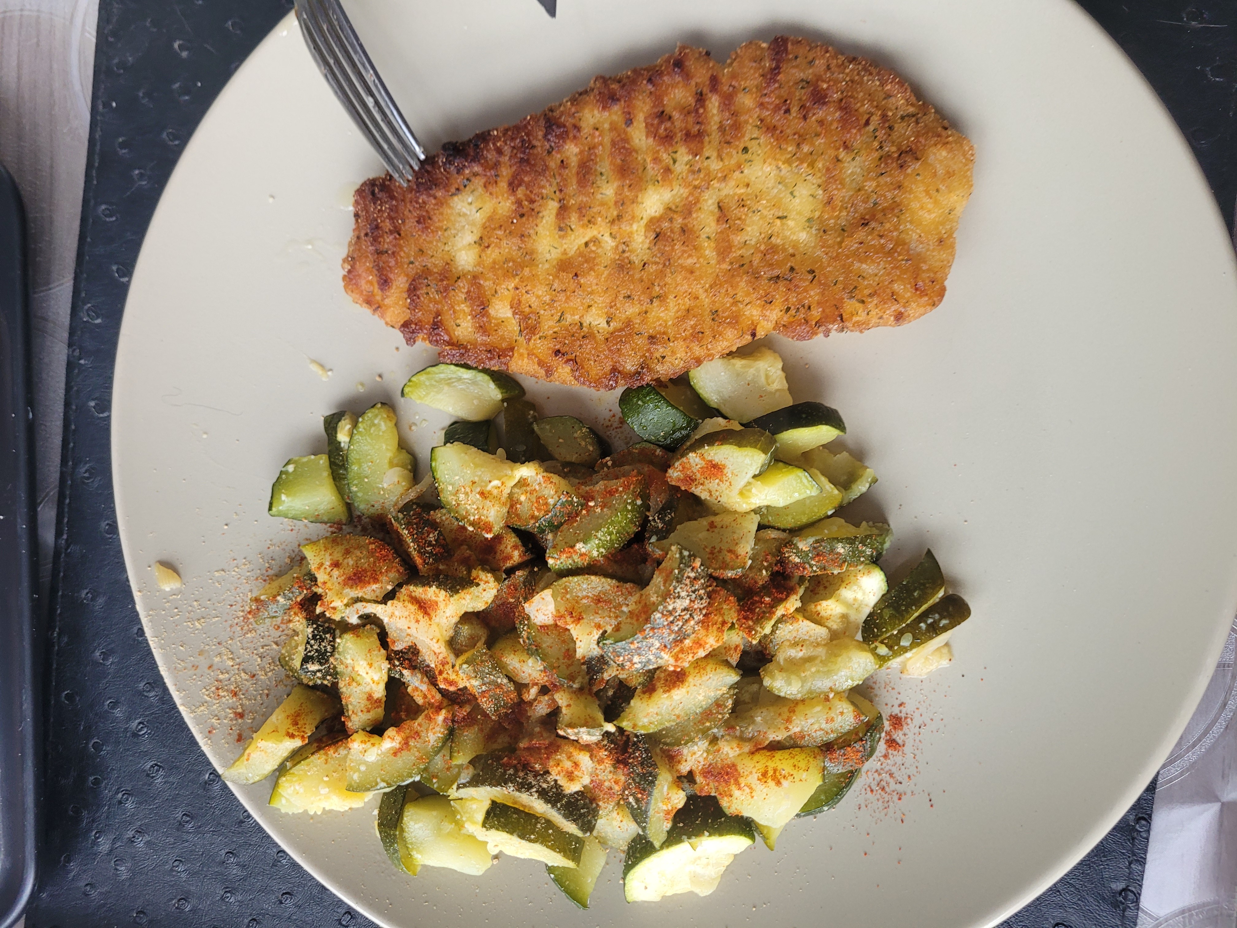 Escalope et courgettes