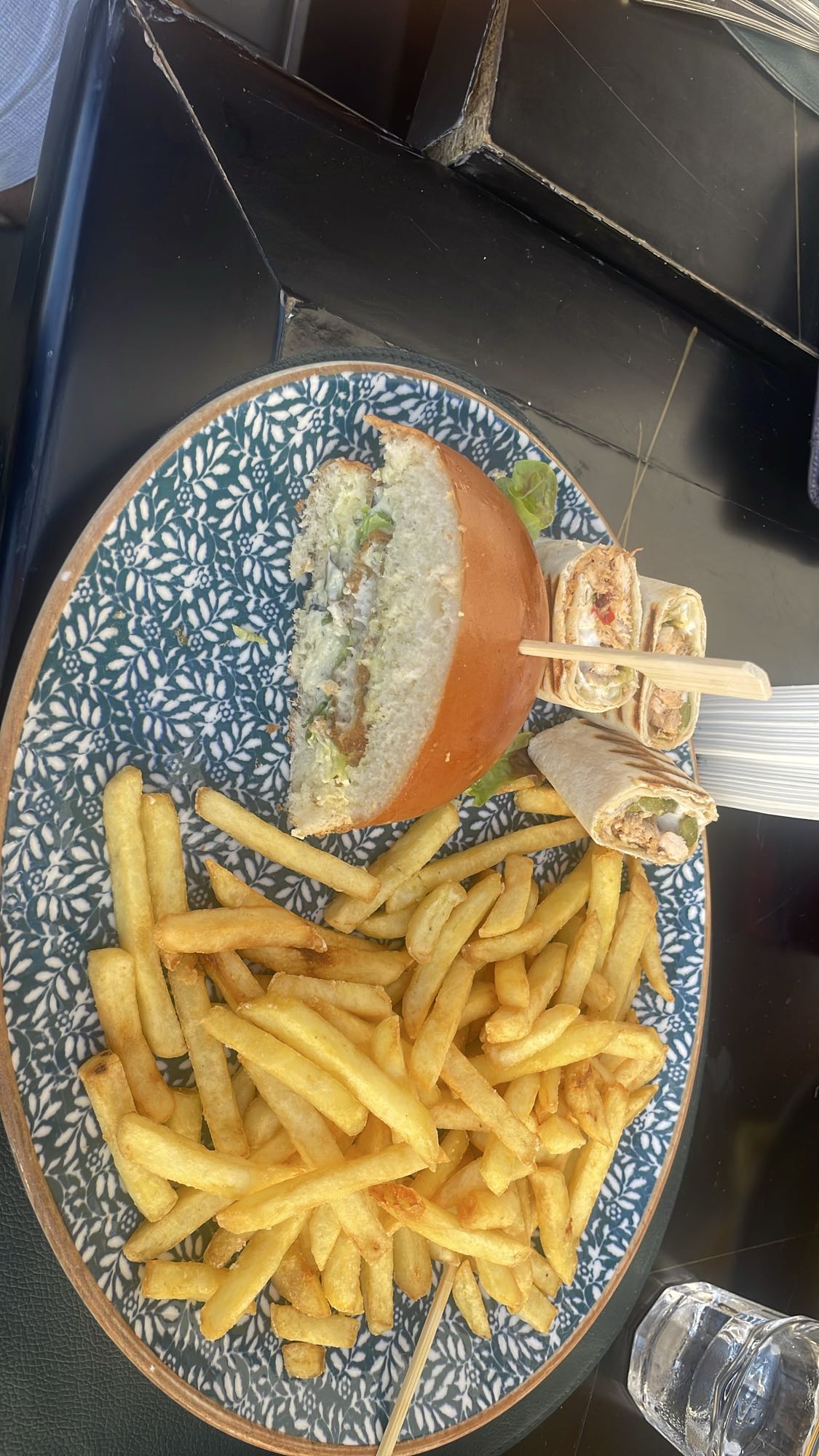 Burger Wrap & Fries Plate