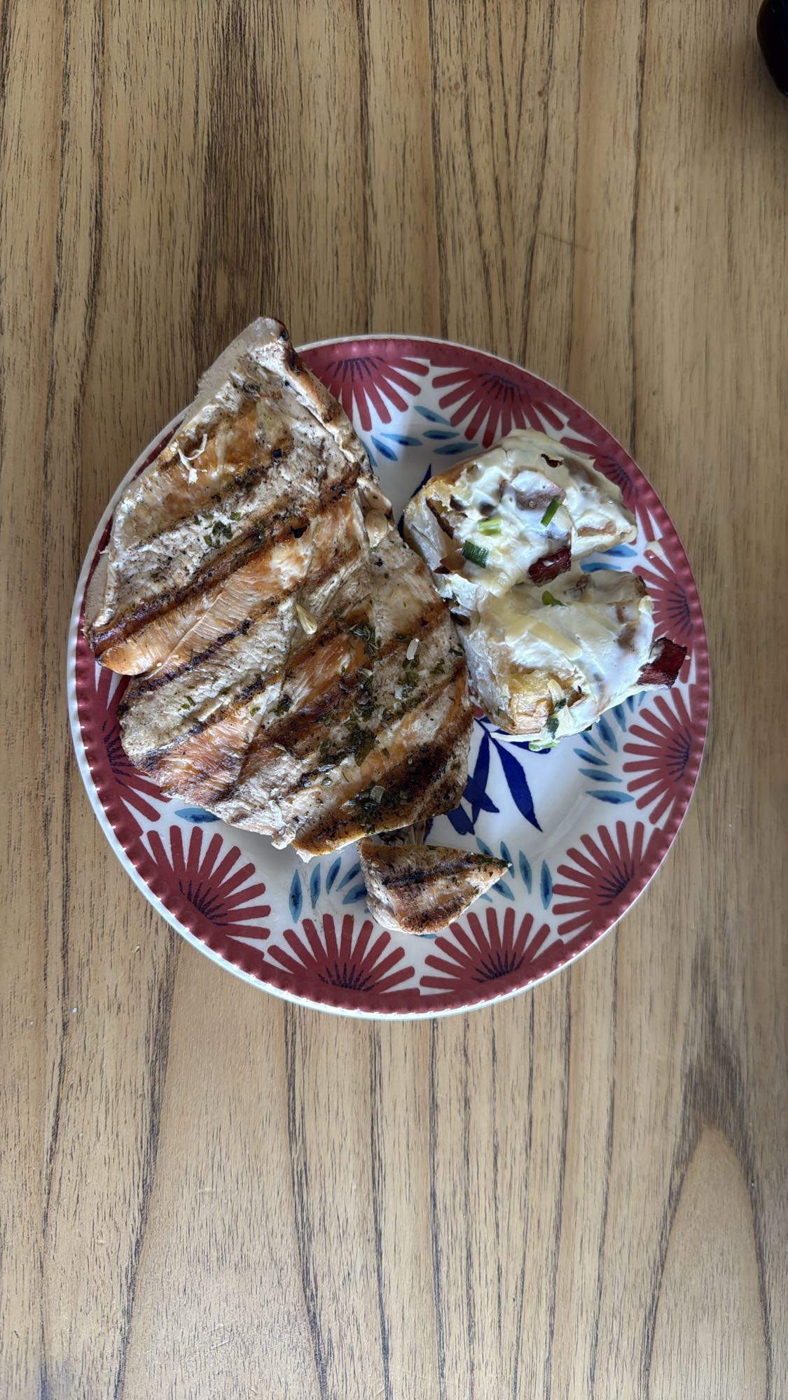 Pollo a la parrilla y papa