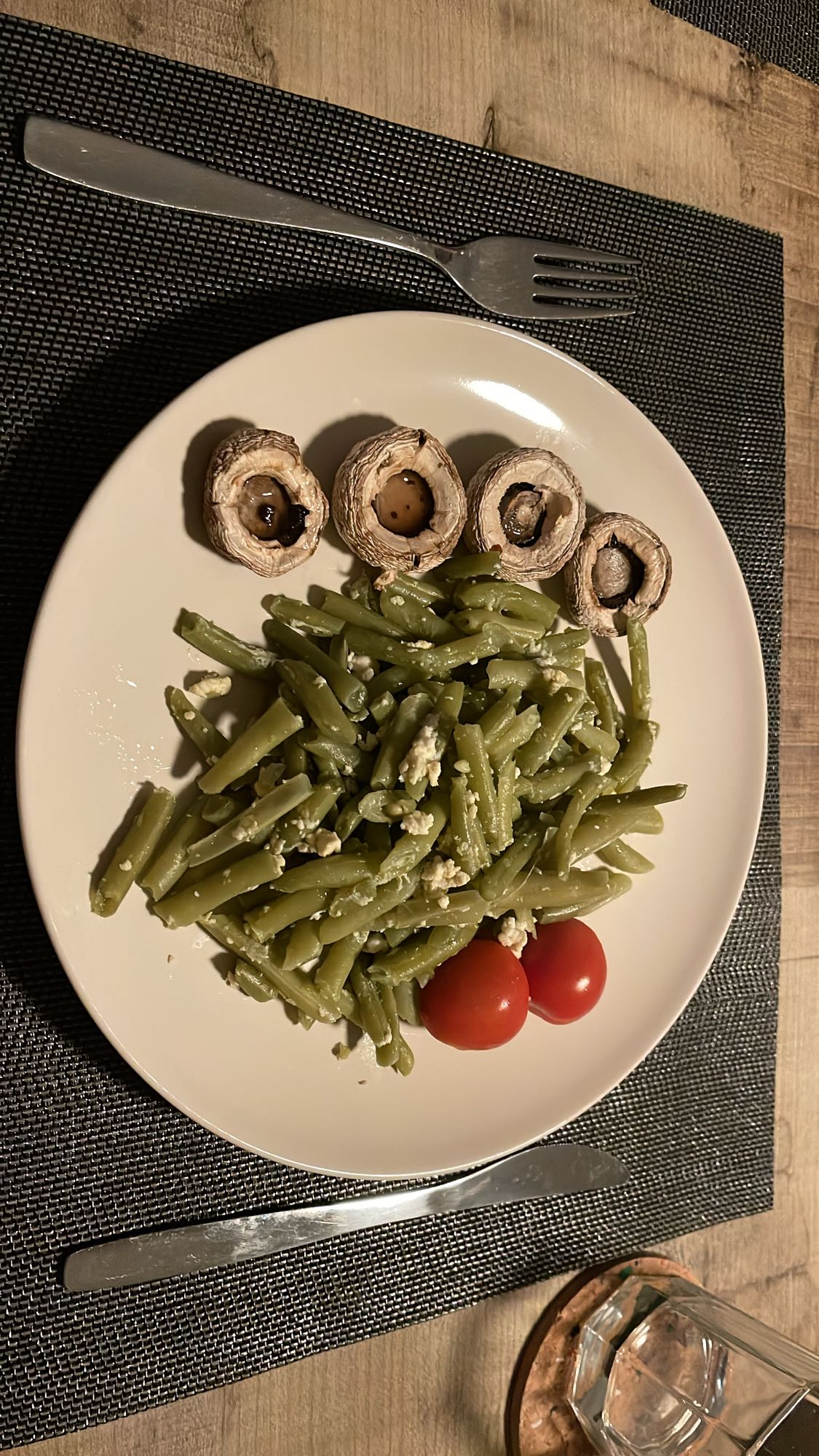 Groene bonen met champignons