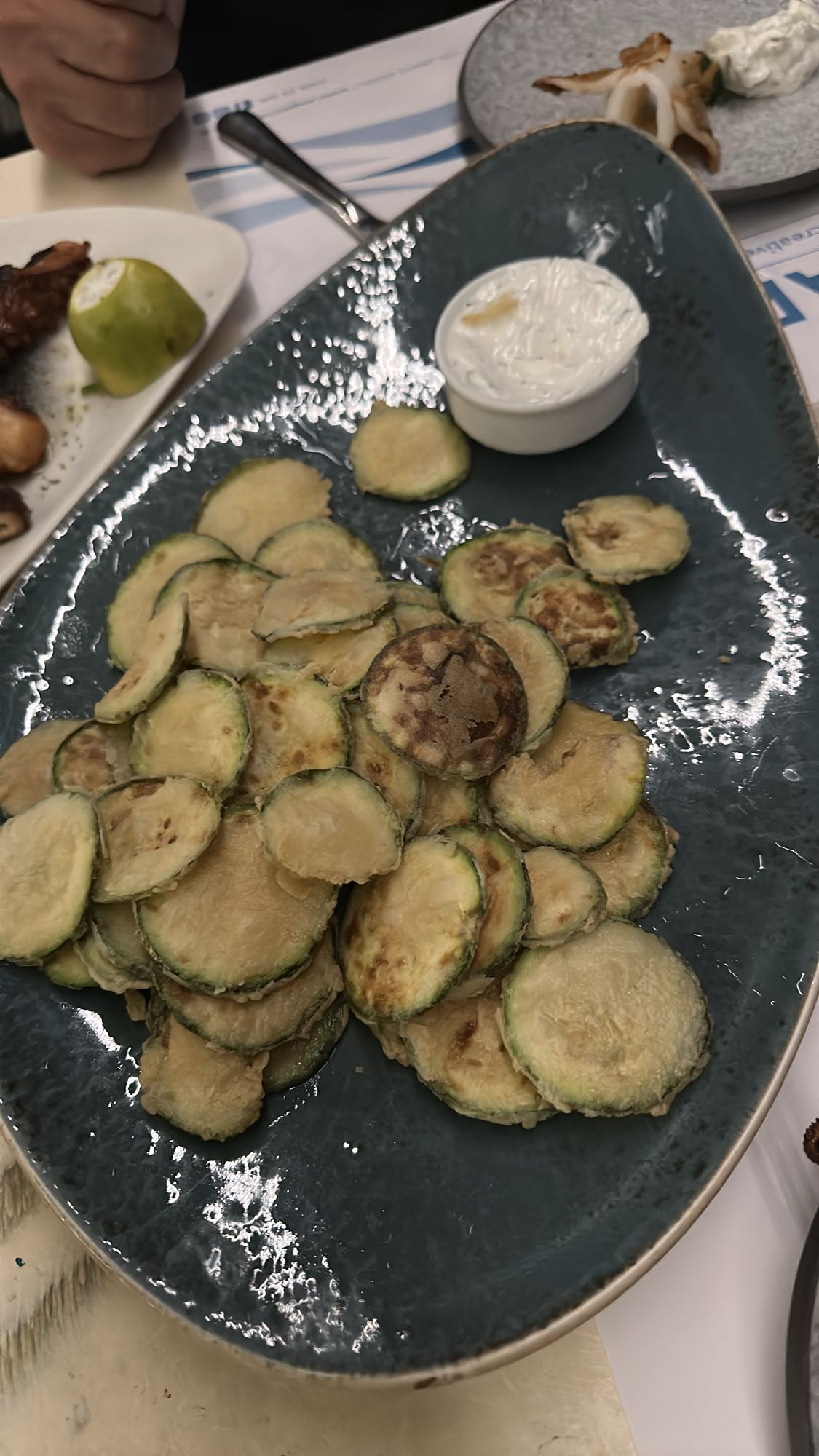 Fried zucchini slices