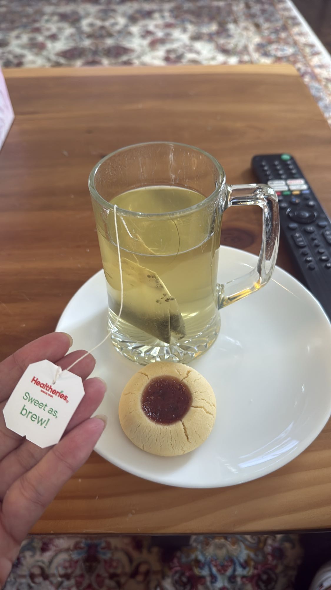 Tea and jam cookie