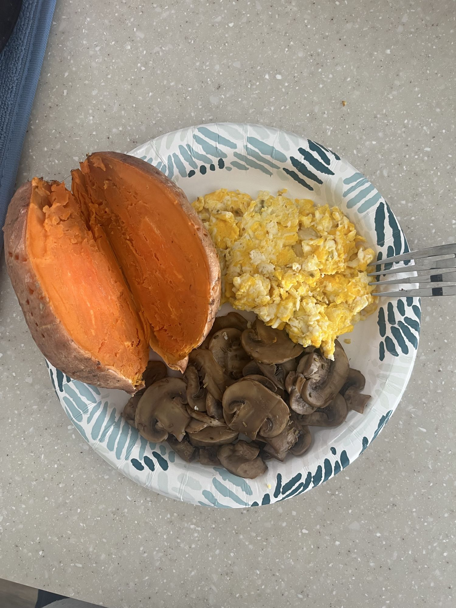 Eggs, Mushrooms & Sweet Potato