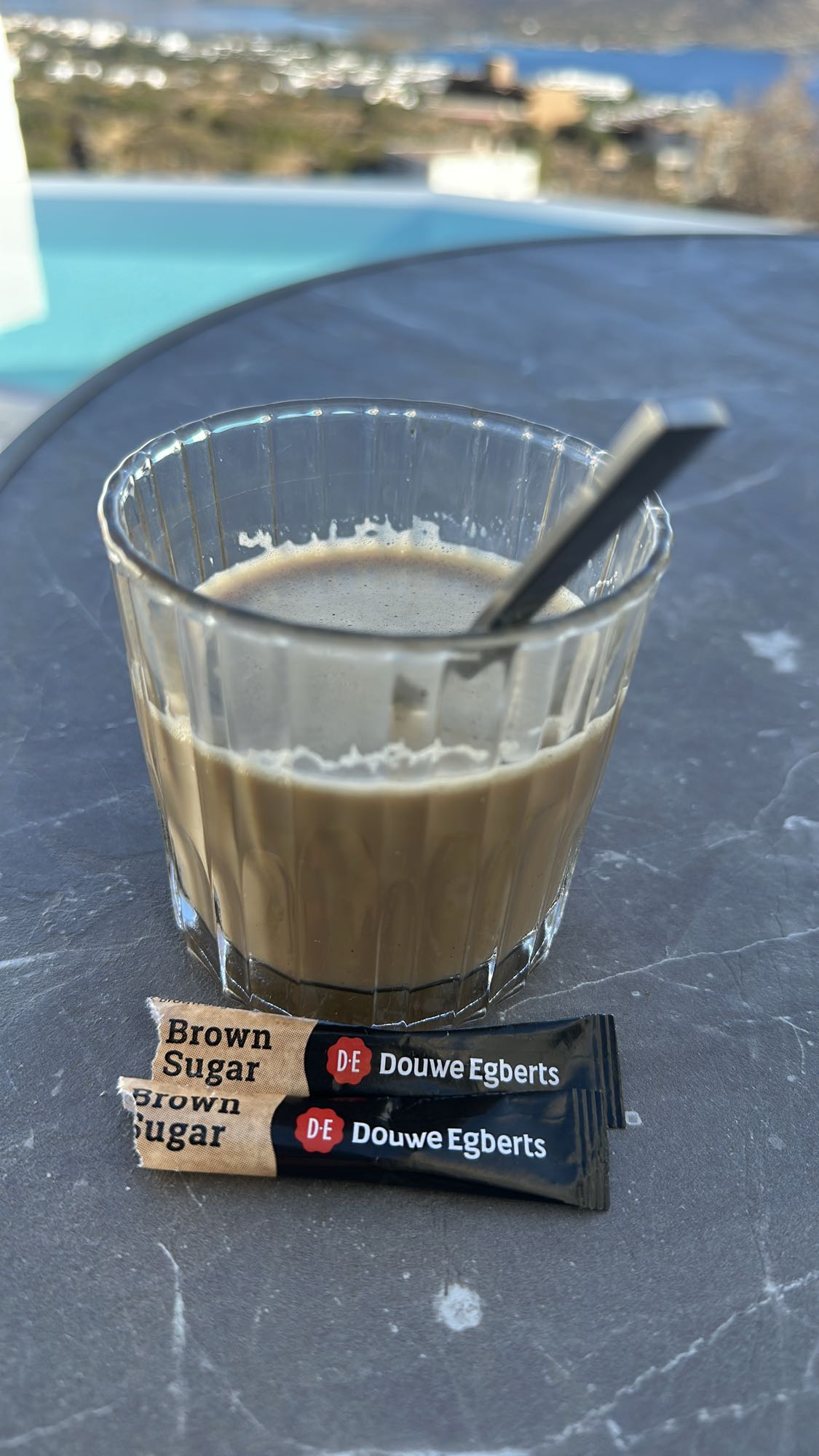 Iced coffee with sugar