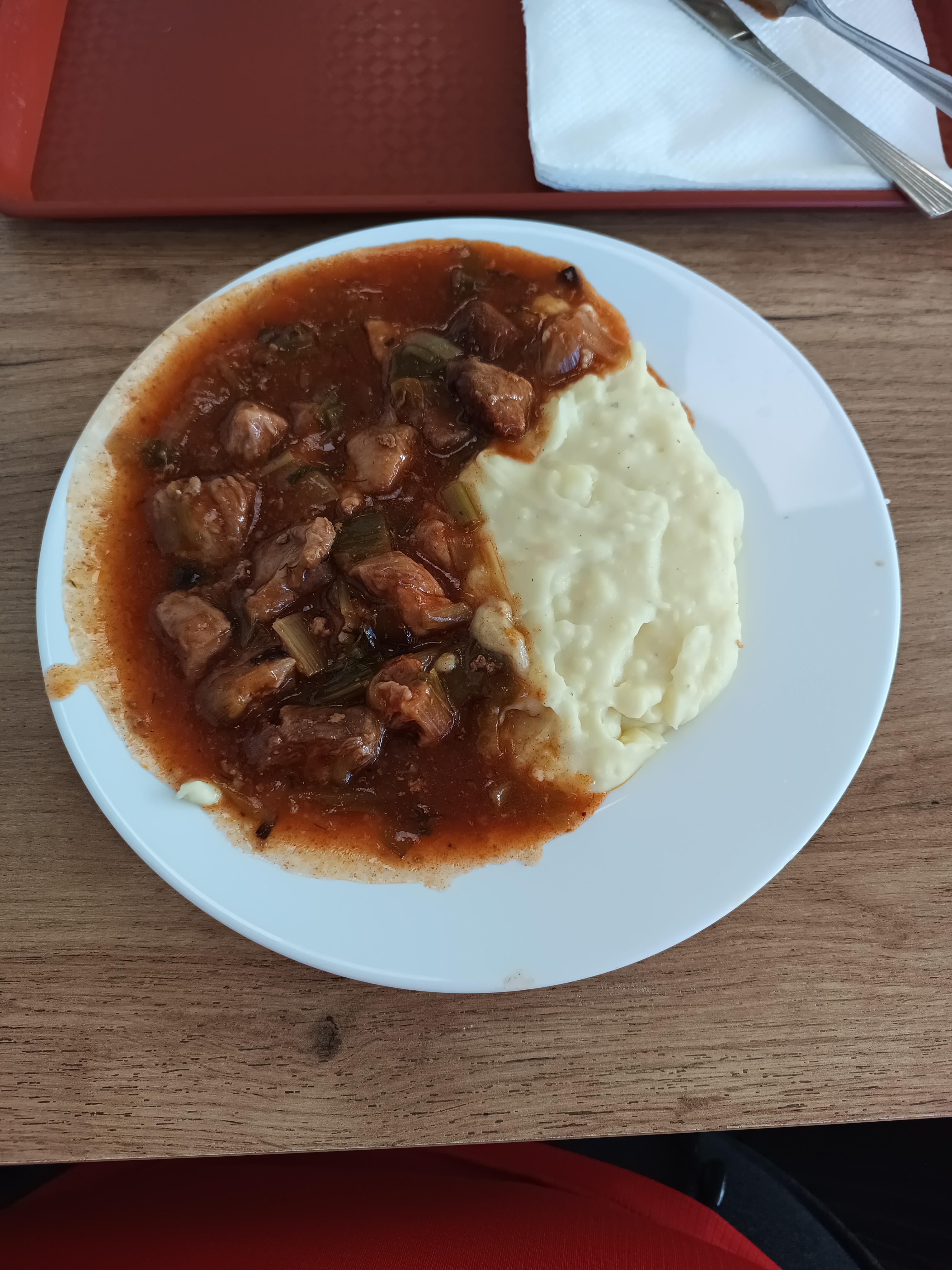 Beef stew with mashed potato