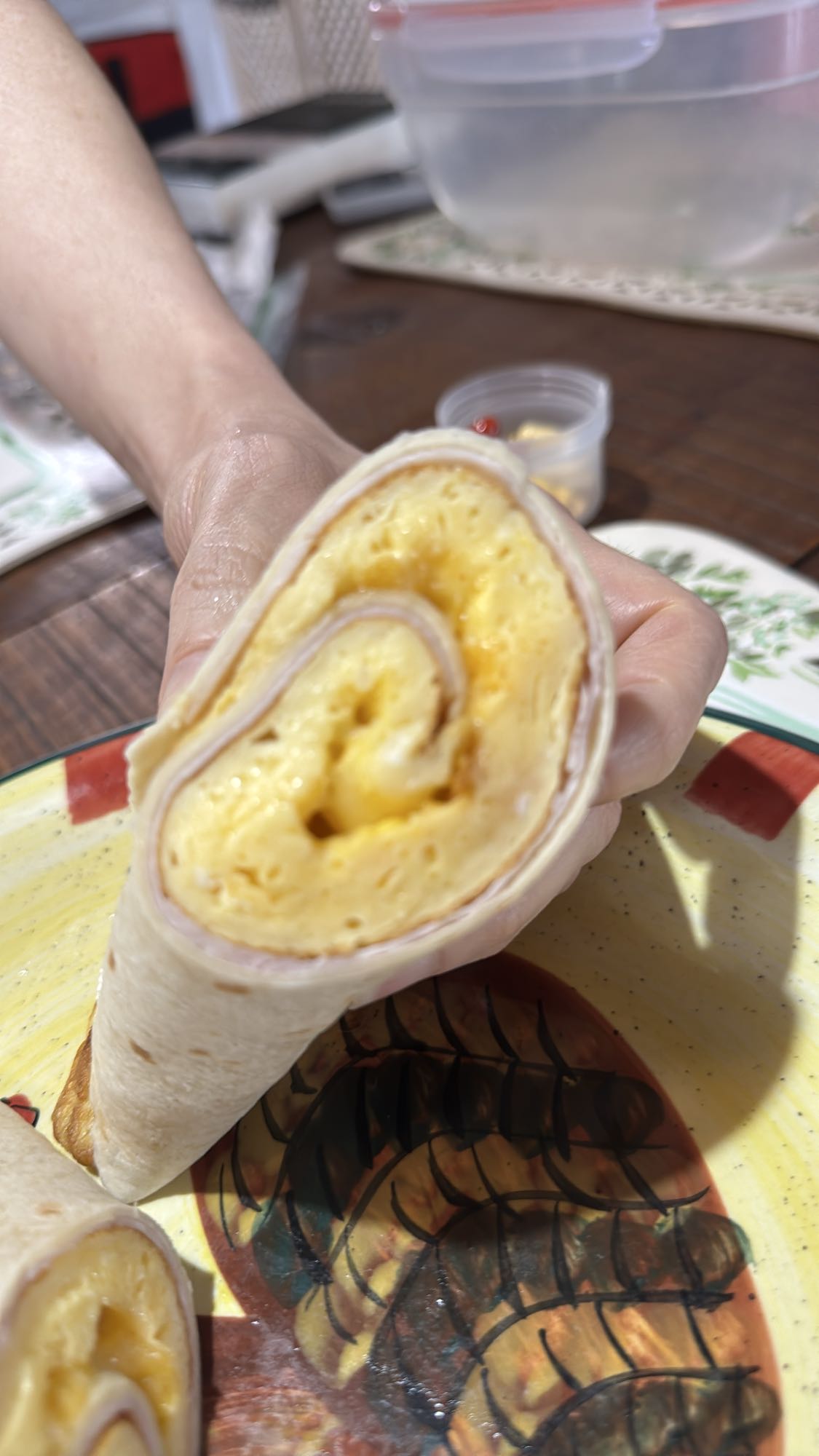 wrap de huevo y jamón