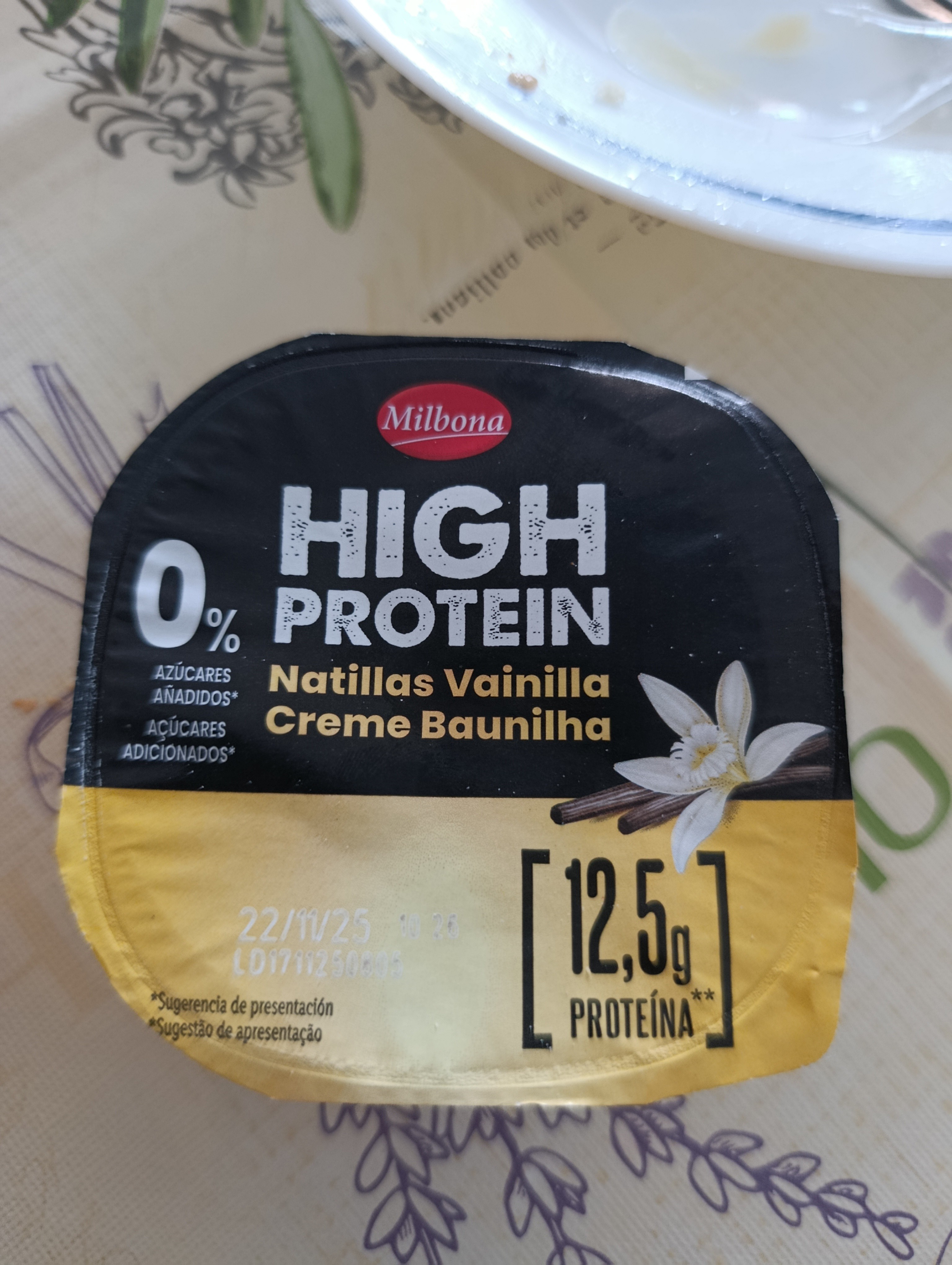 Natillas vainilla proteicas