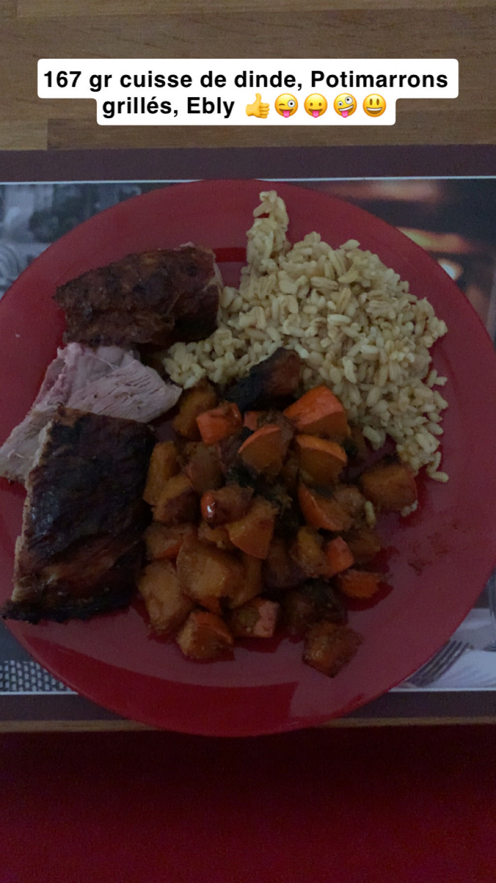 Dinde, potimarron, Ebly