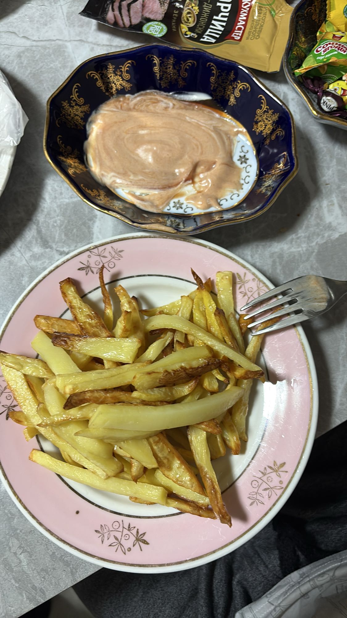 картофель с соусом
