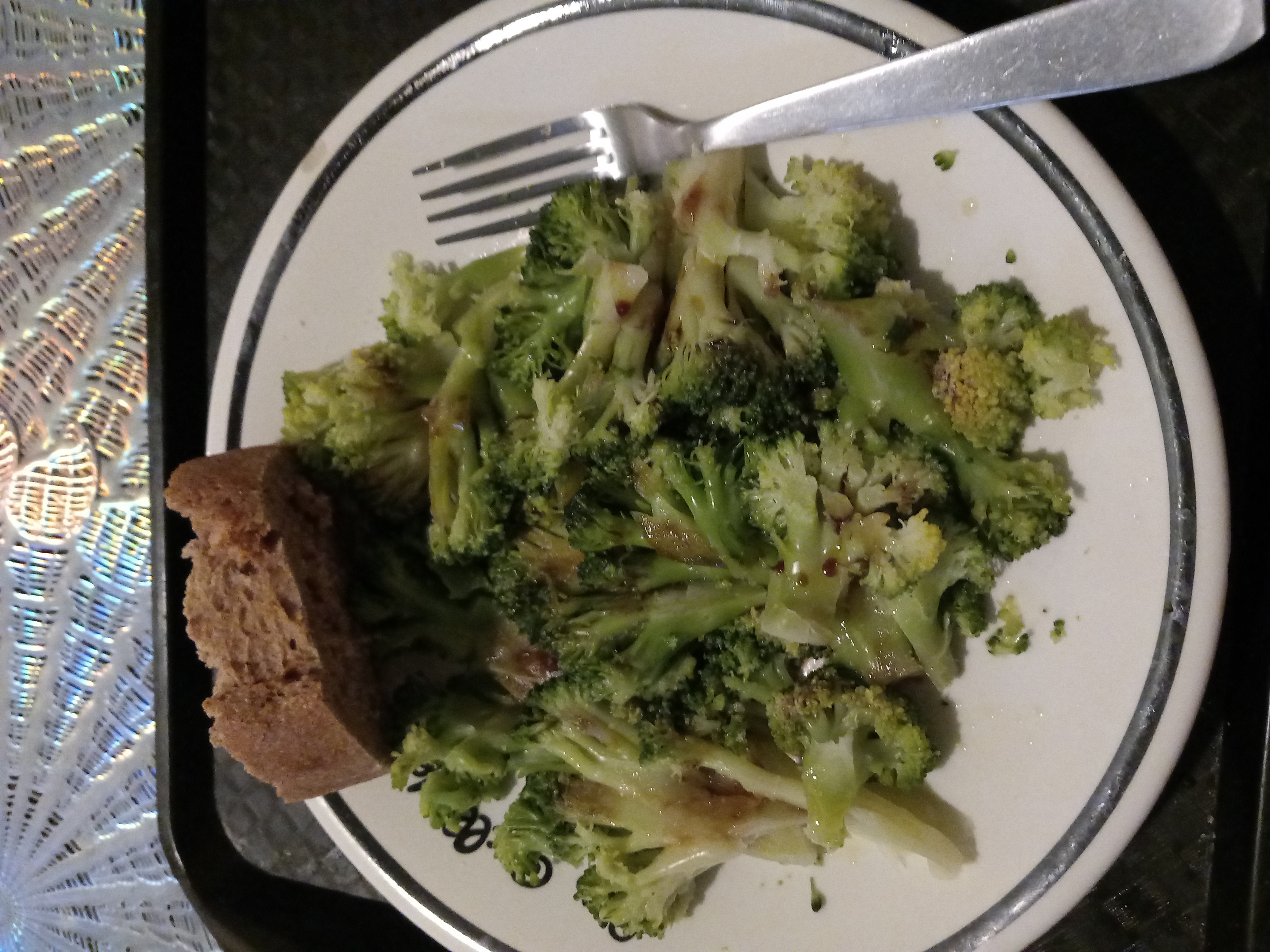 Brocoli vapeur et pain