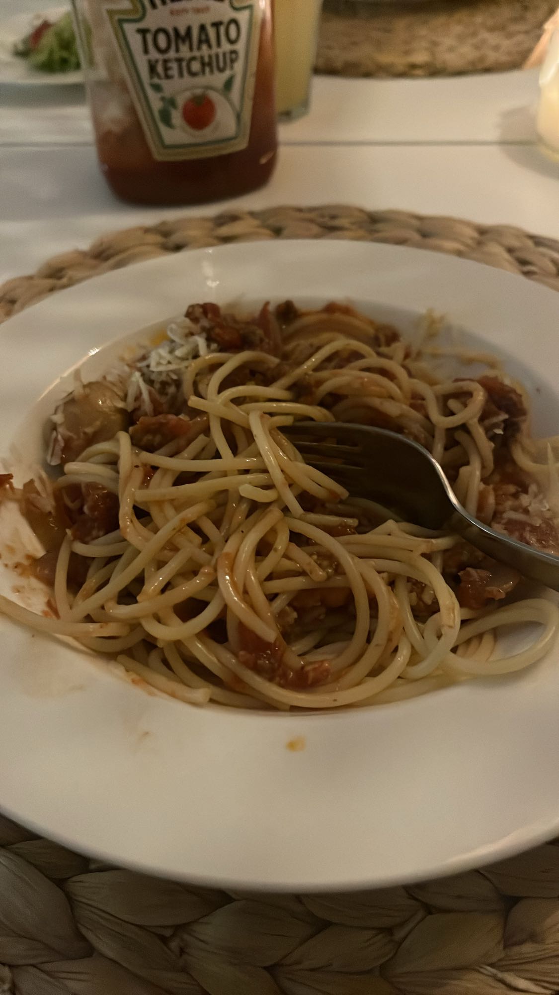 Spagetti med ketchup