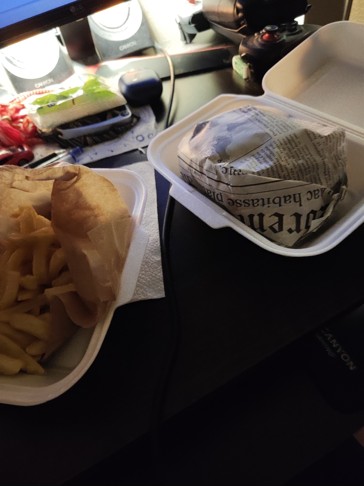 Burger and fries combo