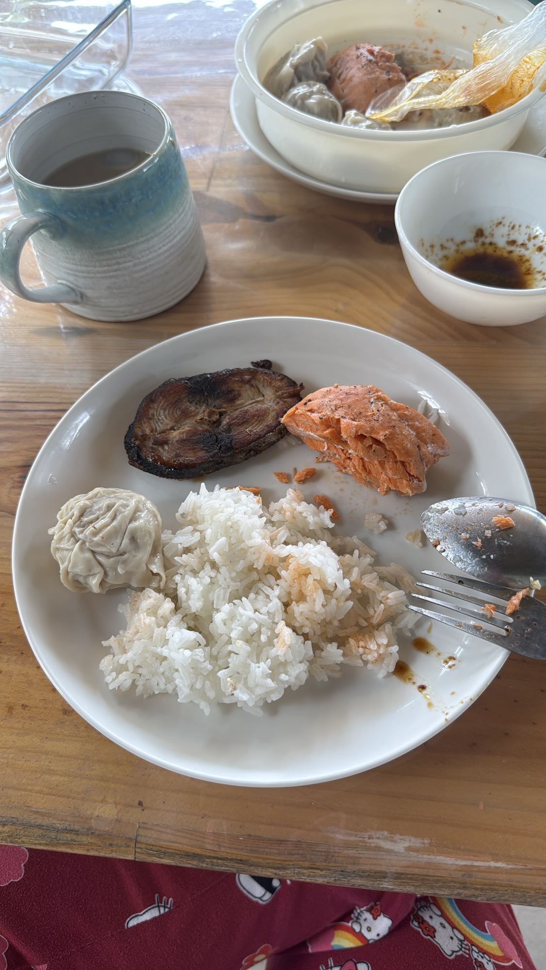 Rice with fish and dumpling