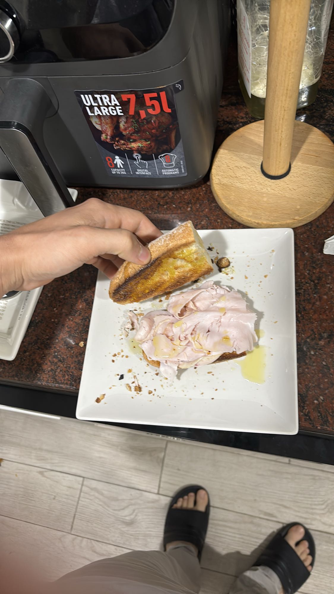 Bocadillo de pavo y aceite