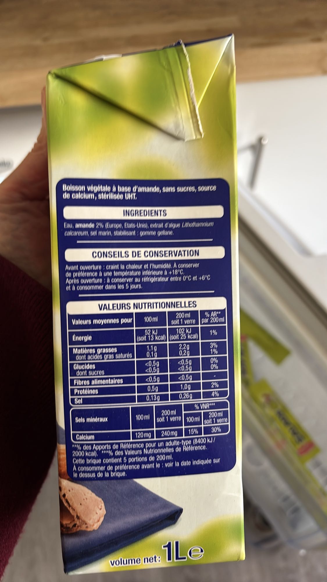 Lait d'amande sans sucre