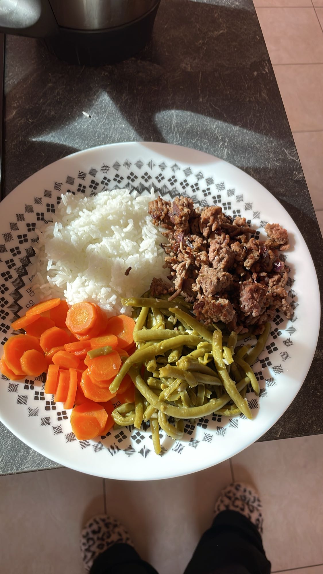 Riz, boeuf, légumes