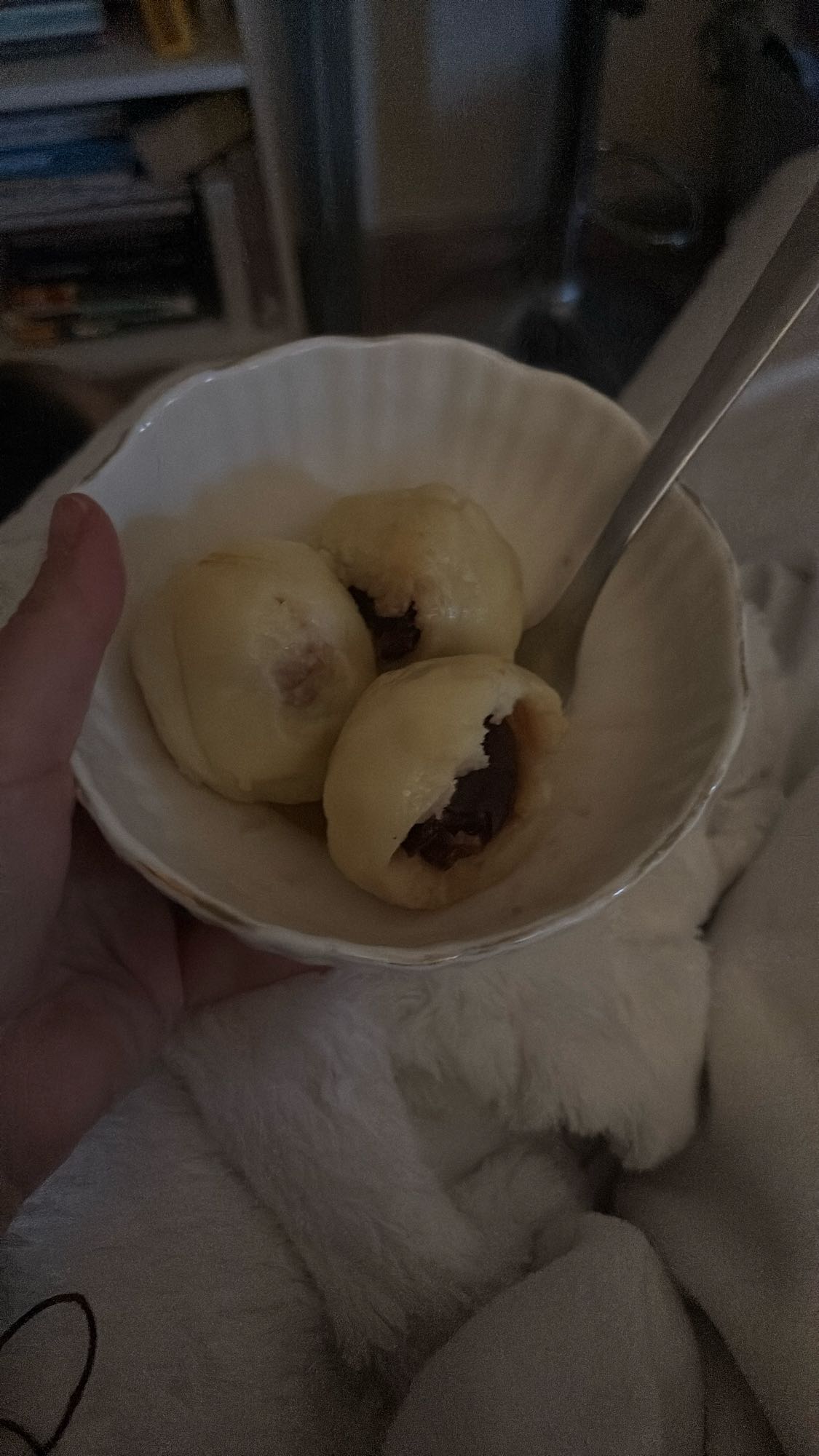 kluski na parze z czekoladą