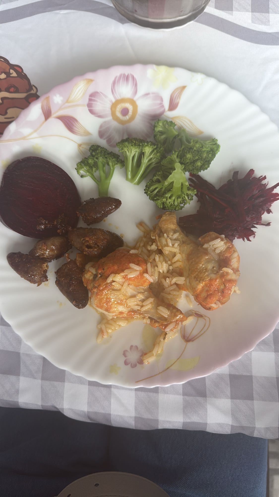 Frango, arroz e legumes