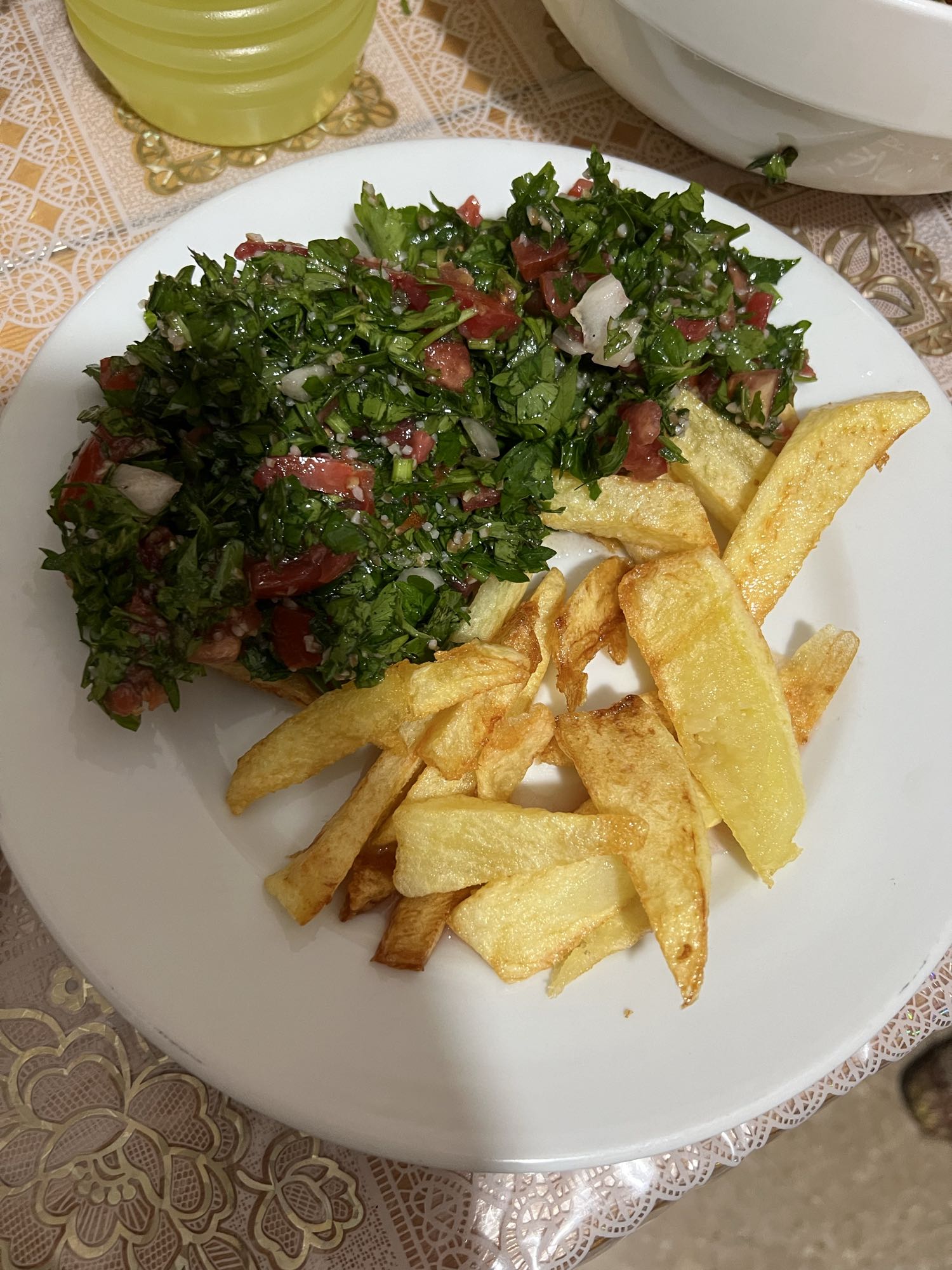 Tabbouleh with fries