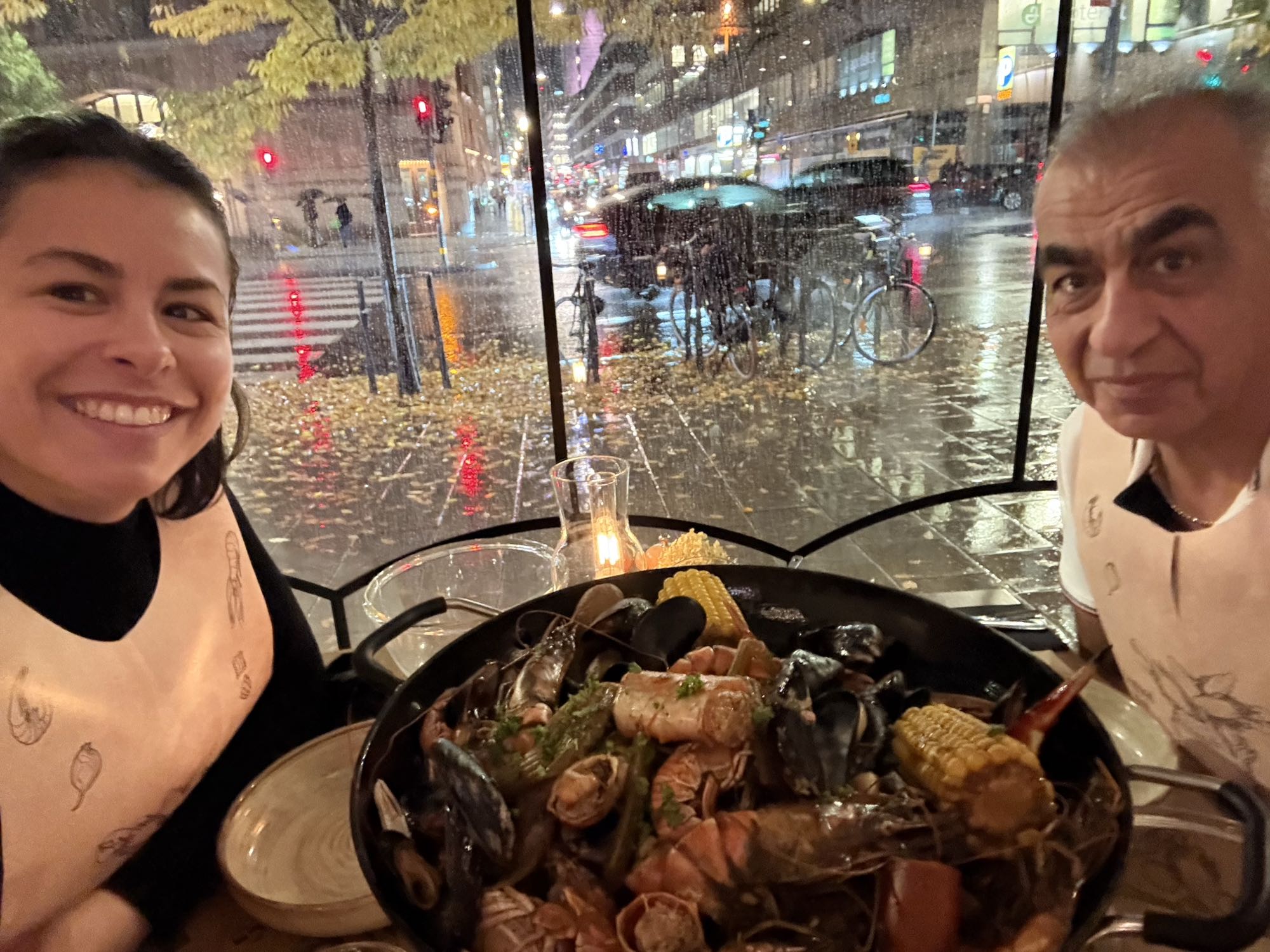 Skaldjursgryta med majs