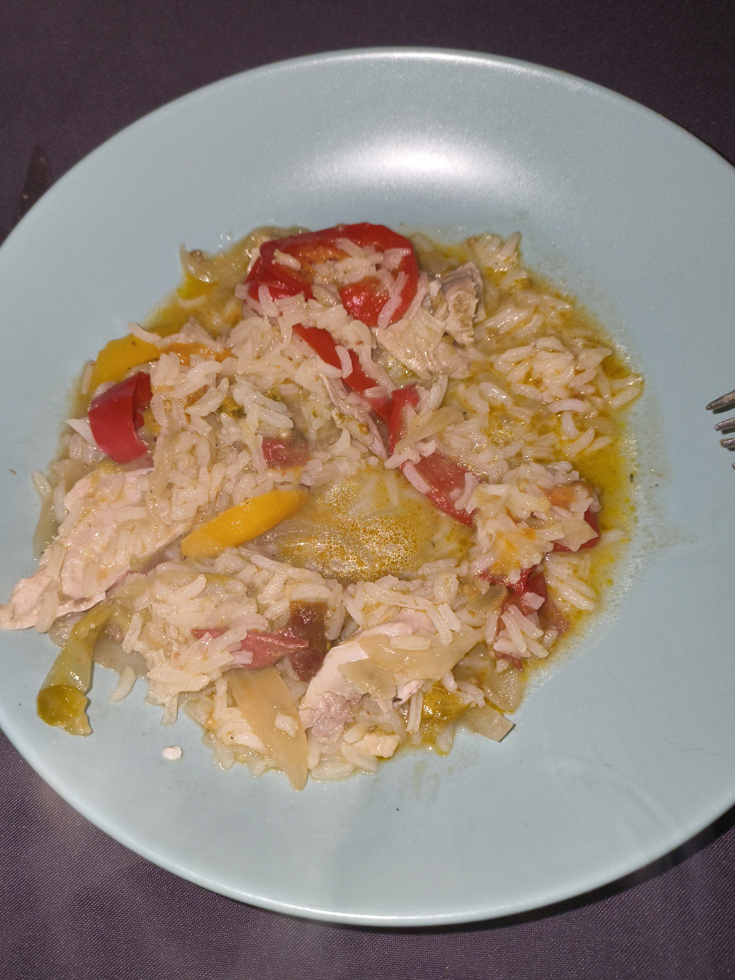 Riz au poulet et légumes