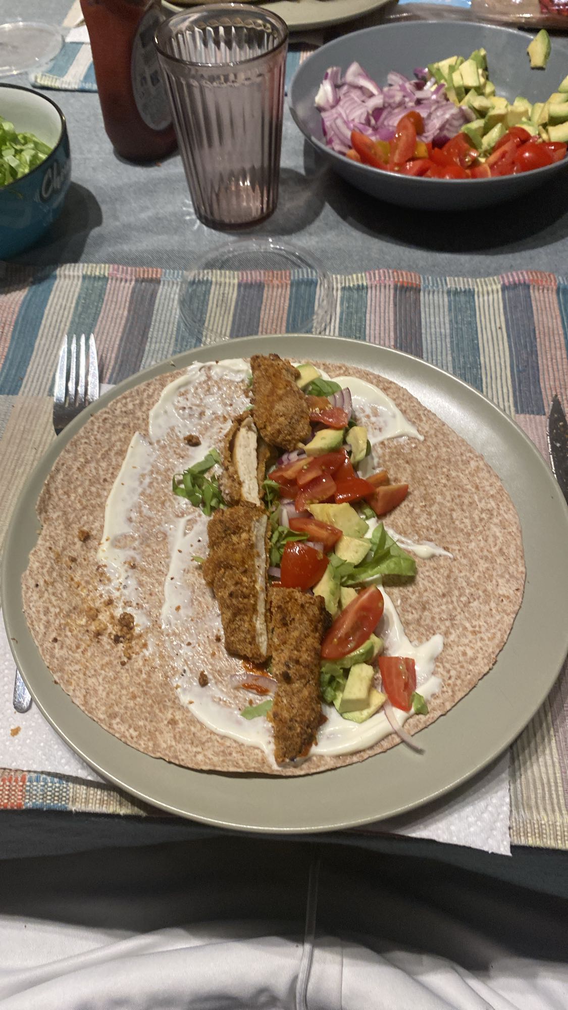 Wrap poulet croustillant