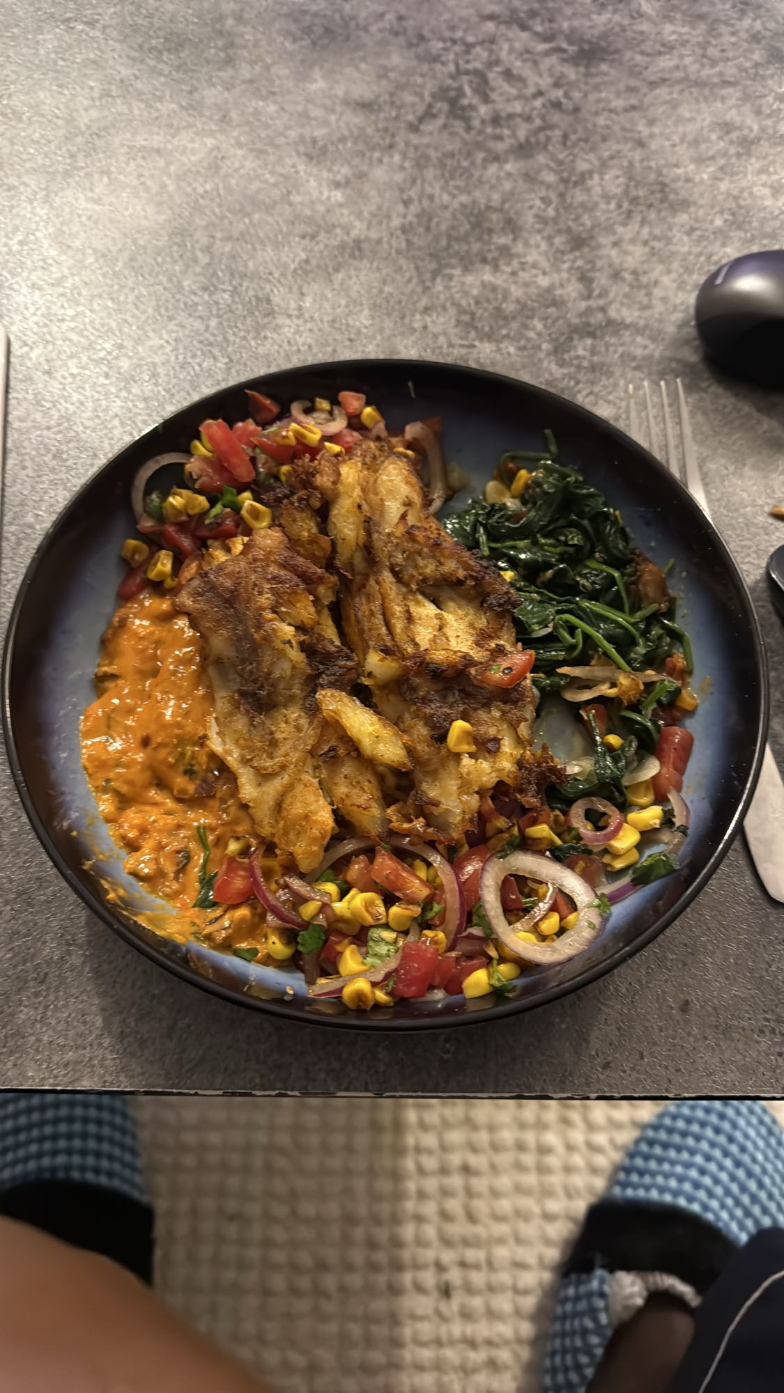 Grilled Fish Veggie Bowl