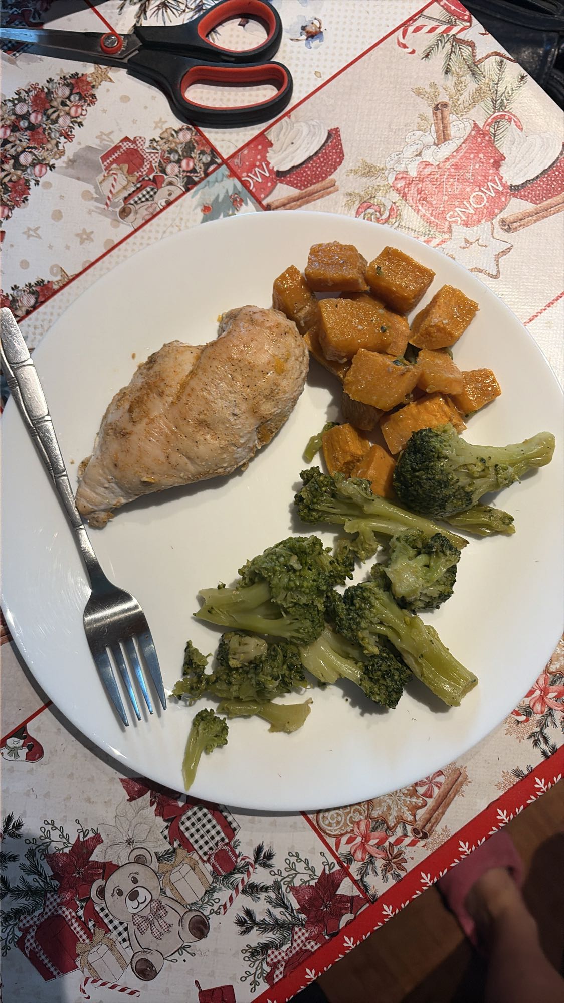 Piept de pui cu cartof dulce și broccoli