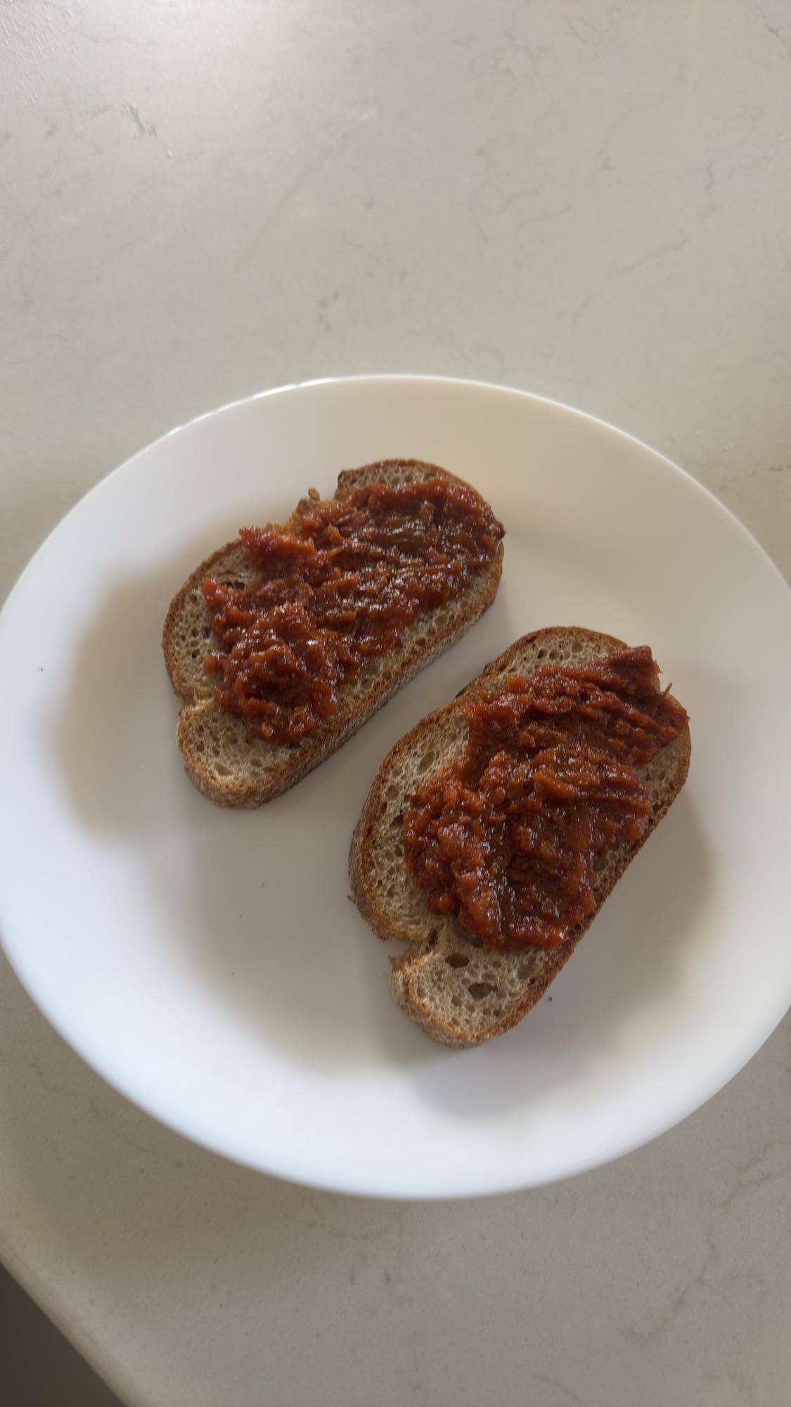Bread with tomato spread