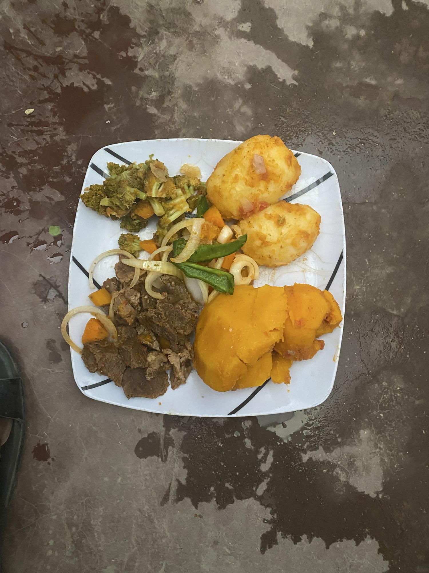 Beef, ugali & veggies