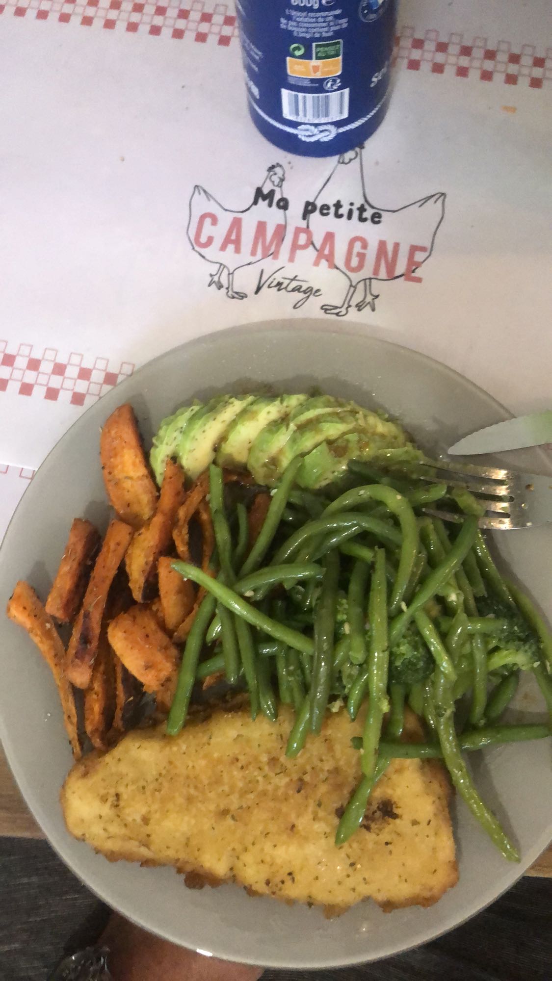 Poisson et légumes verts