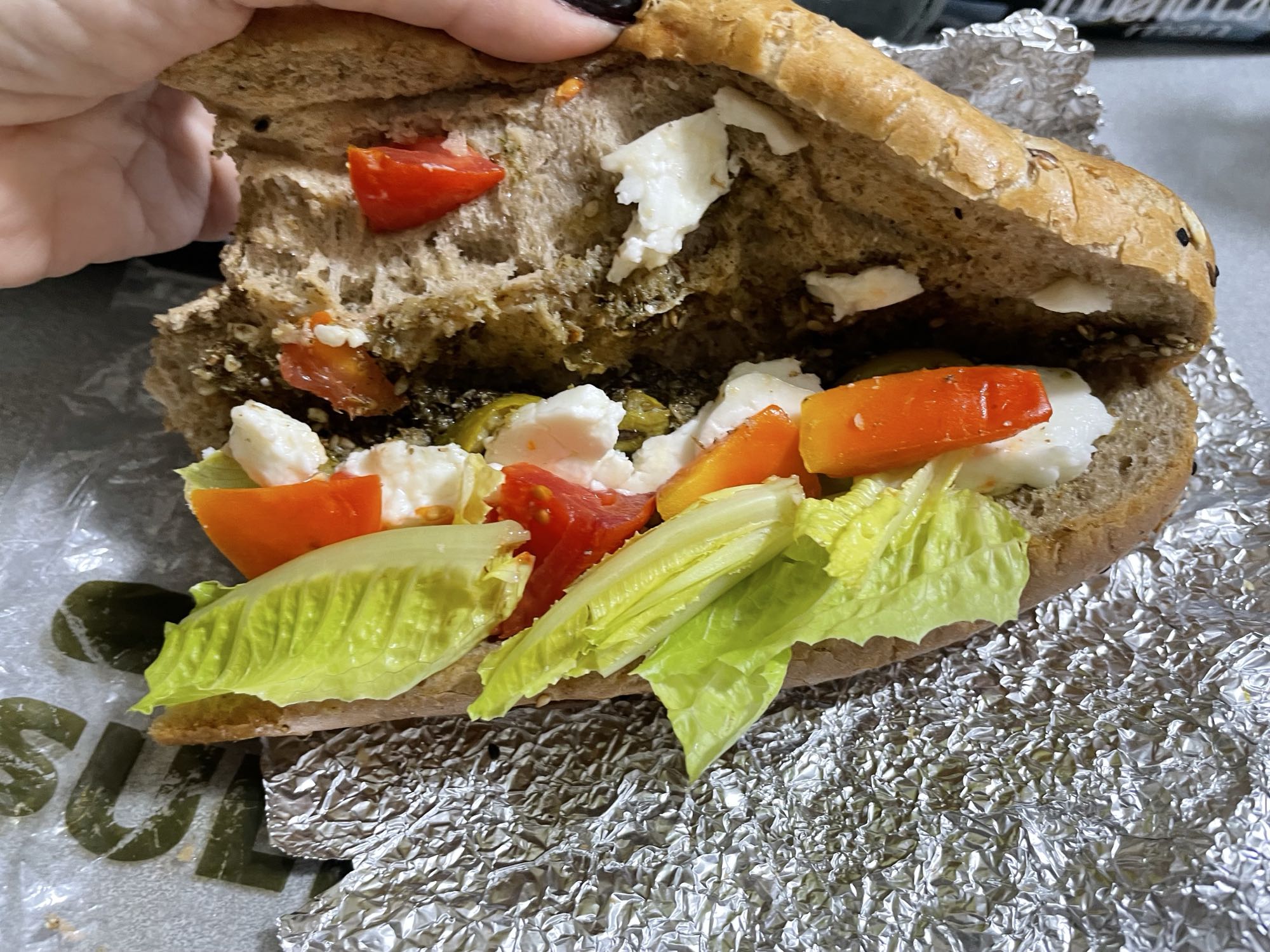Veggie feta sandwich