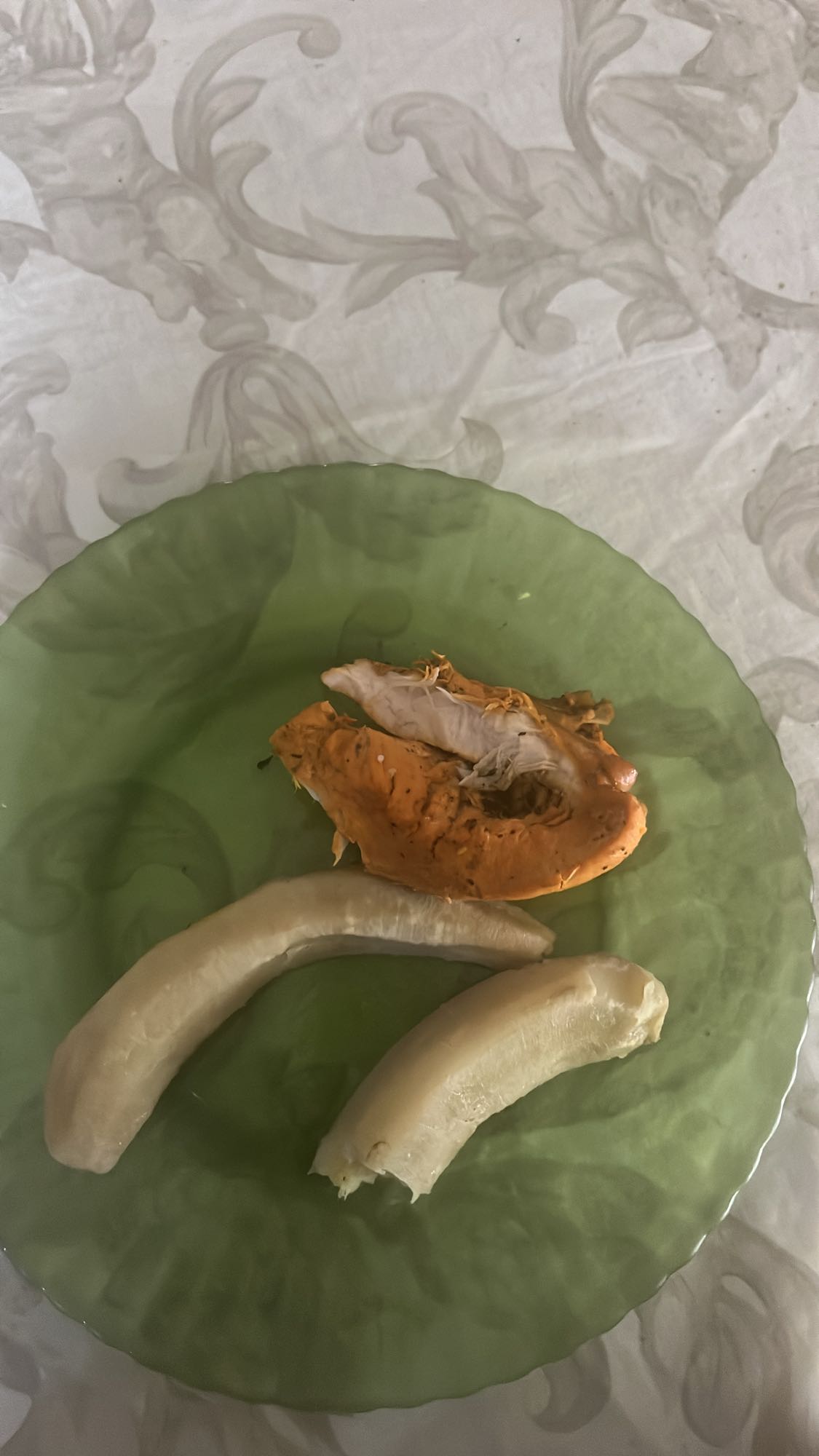 pollo y plátano hervido