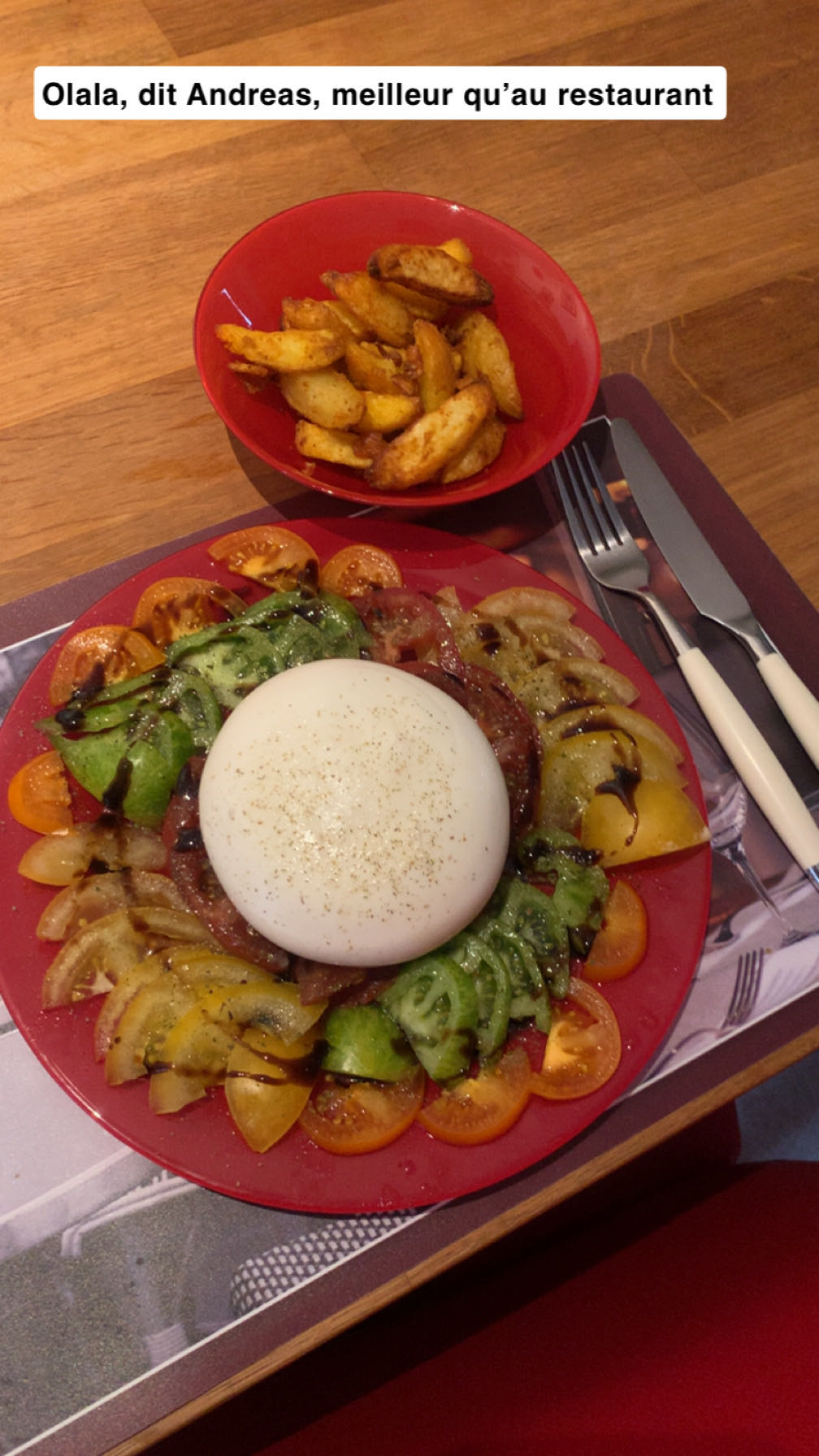 Salade burrata et pommes de terre