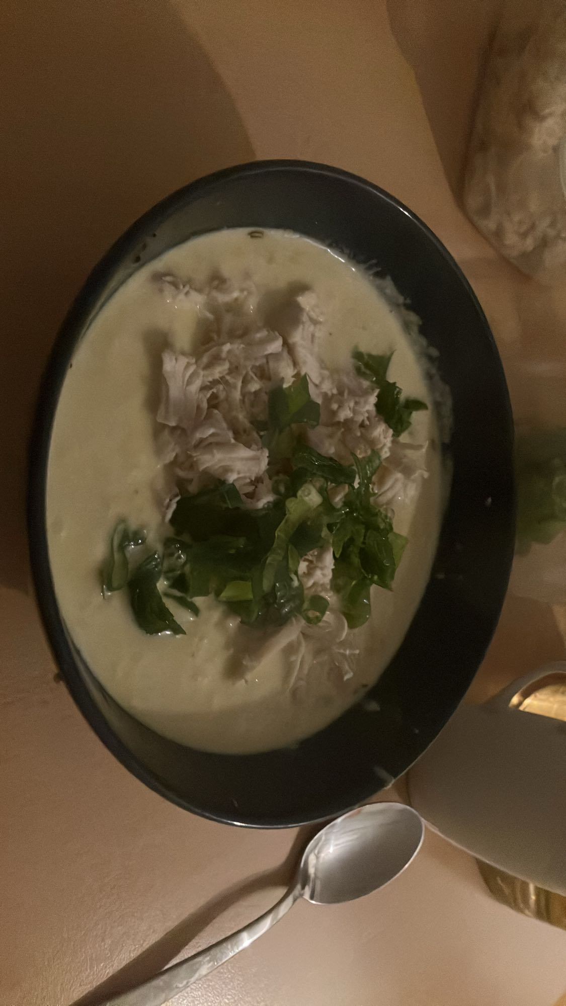 Sopa cremosa de frango