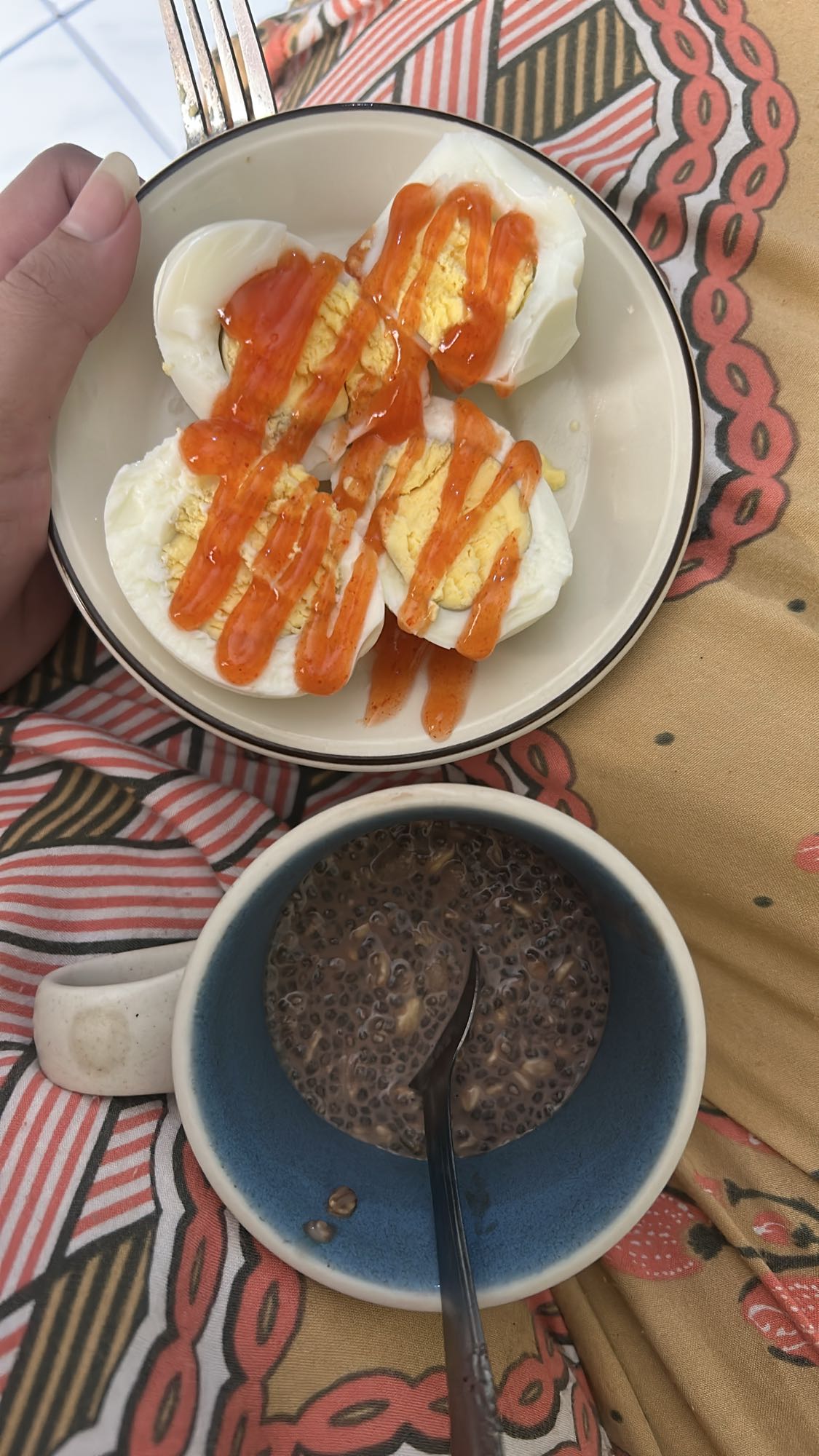 Eggs with chia pudding