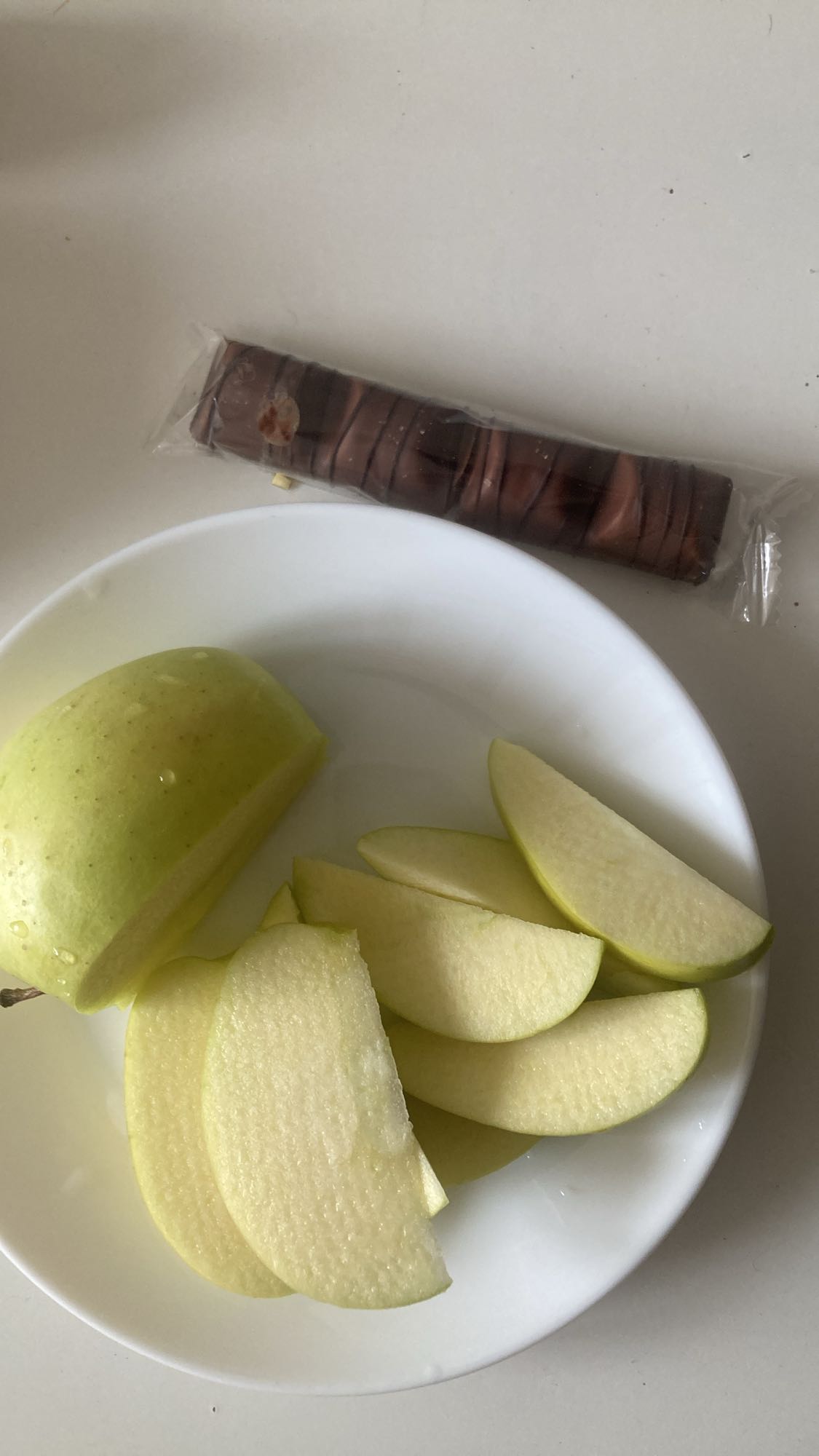 Apple and chocolate snack
