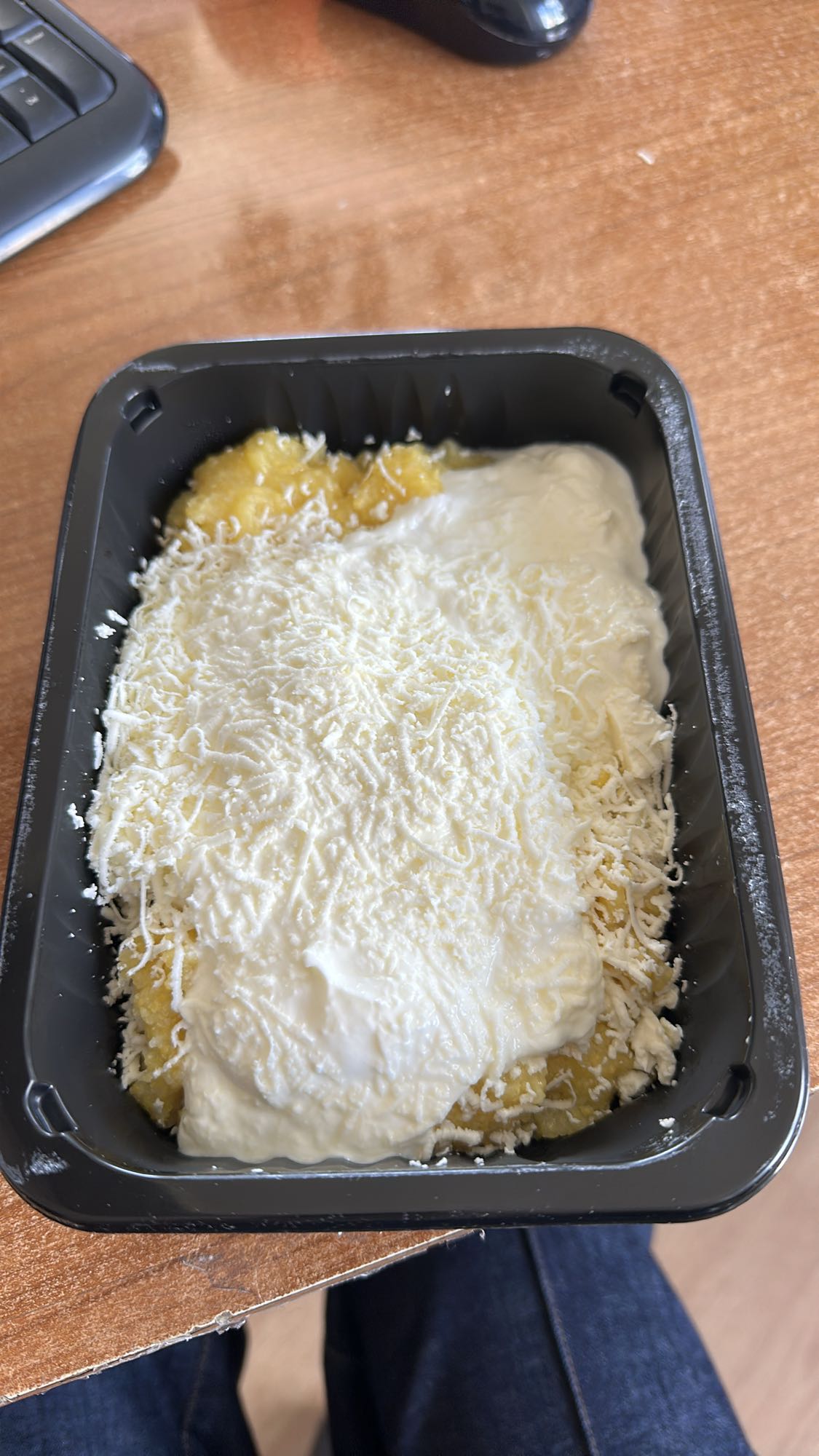 Polenta with cheese and cream