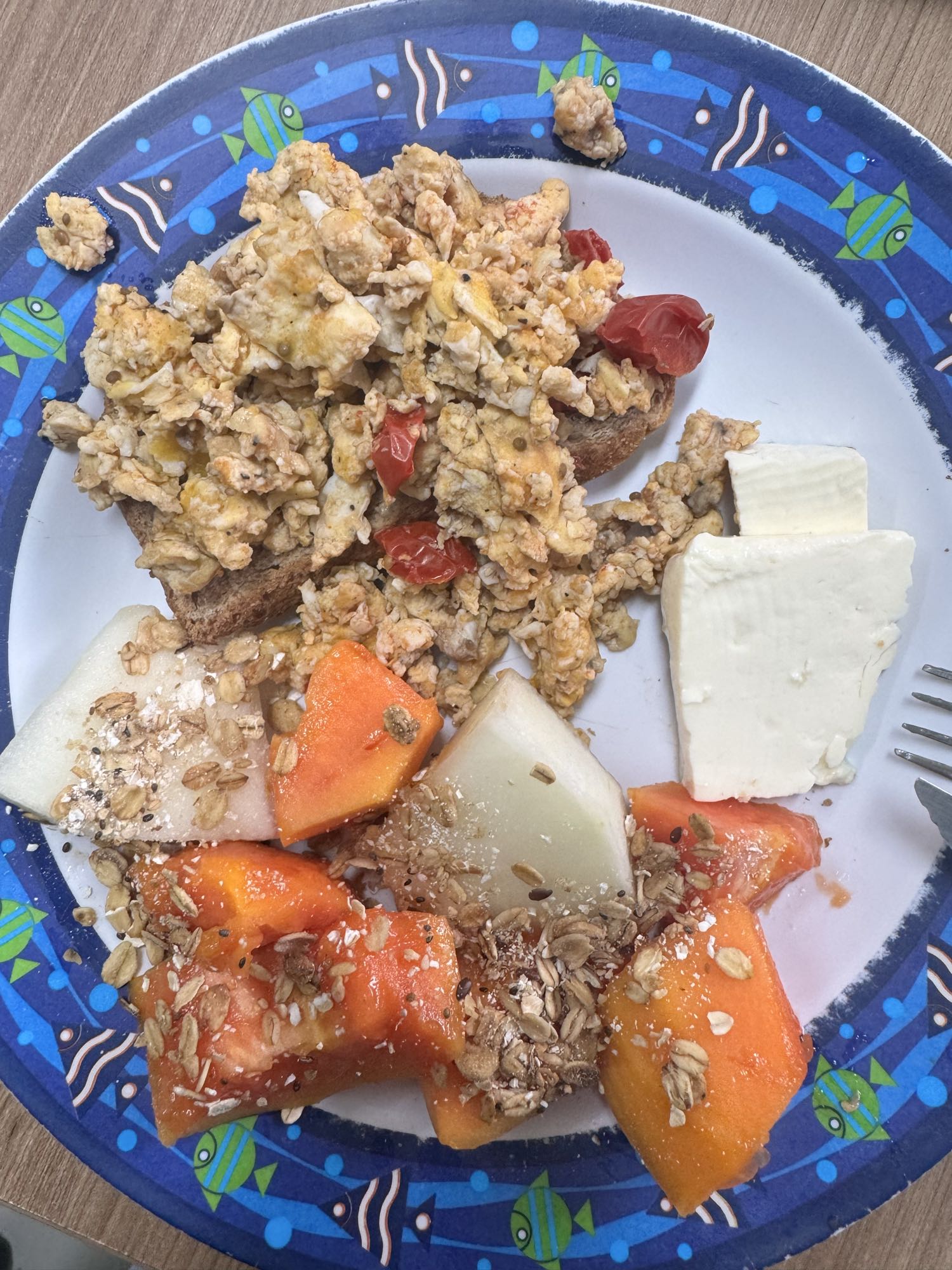 Café saudável com frutas