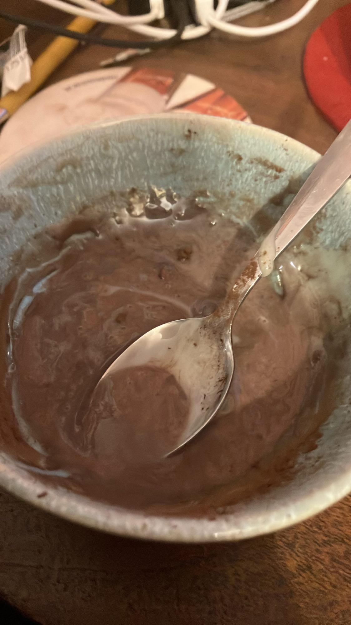 mingau de chocolate