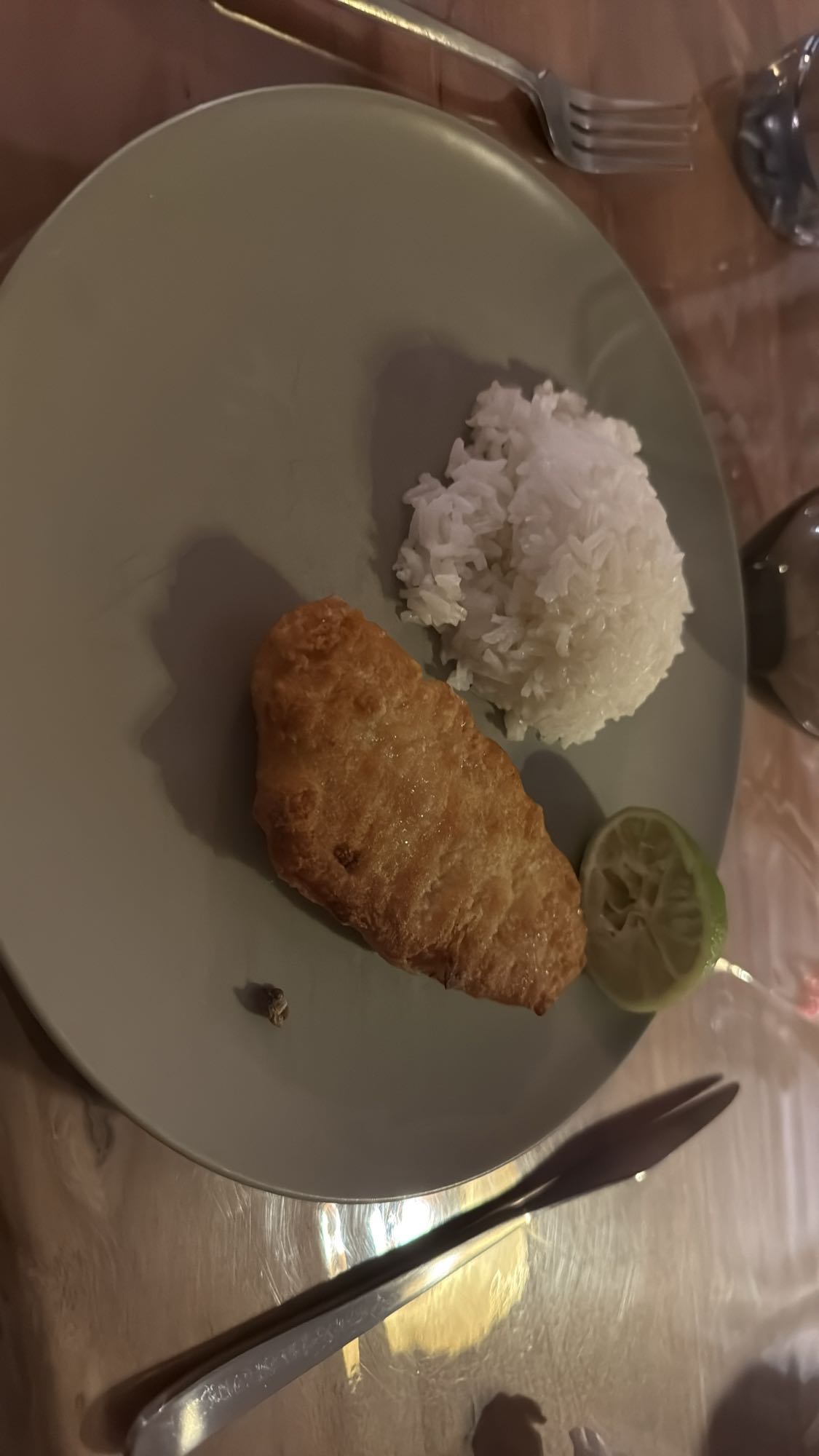 Poisson pané avec riz