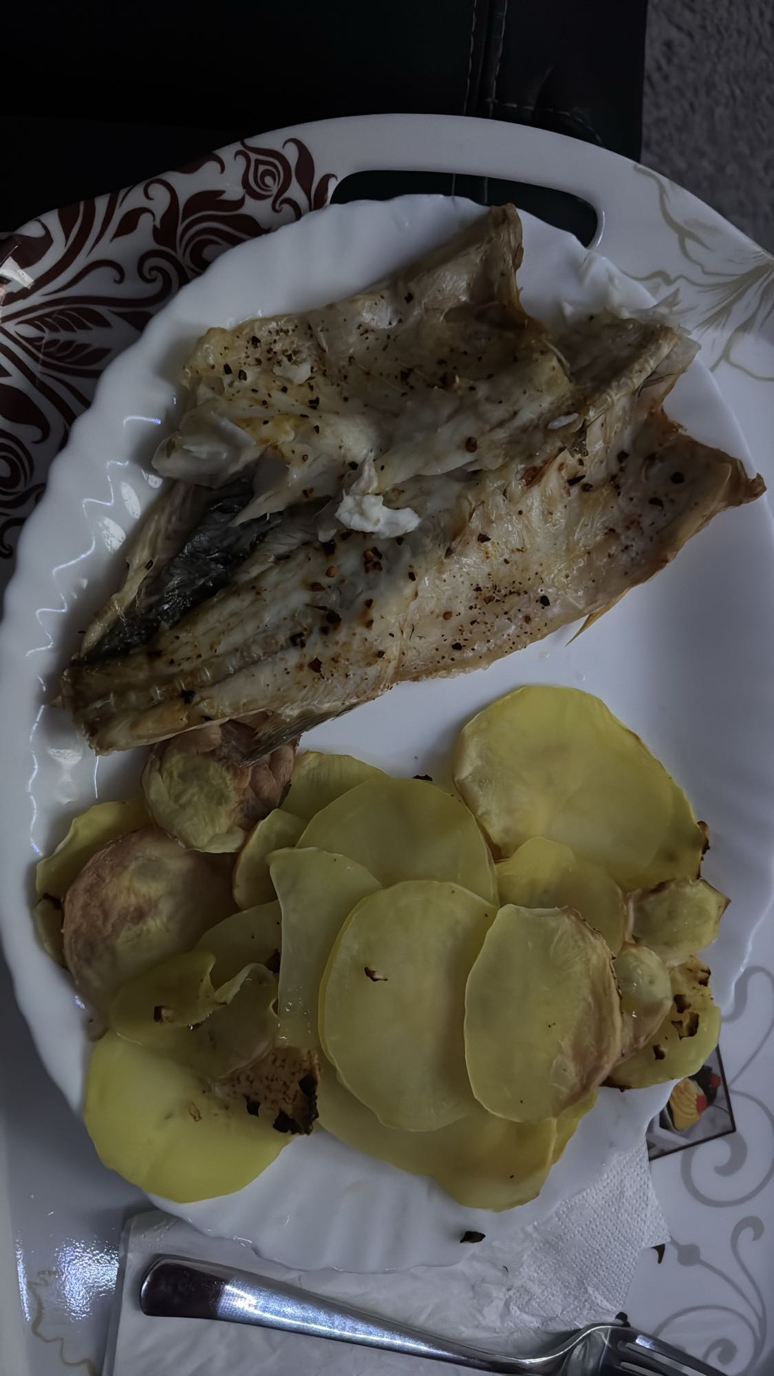 Pescado al horno con papas