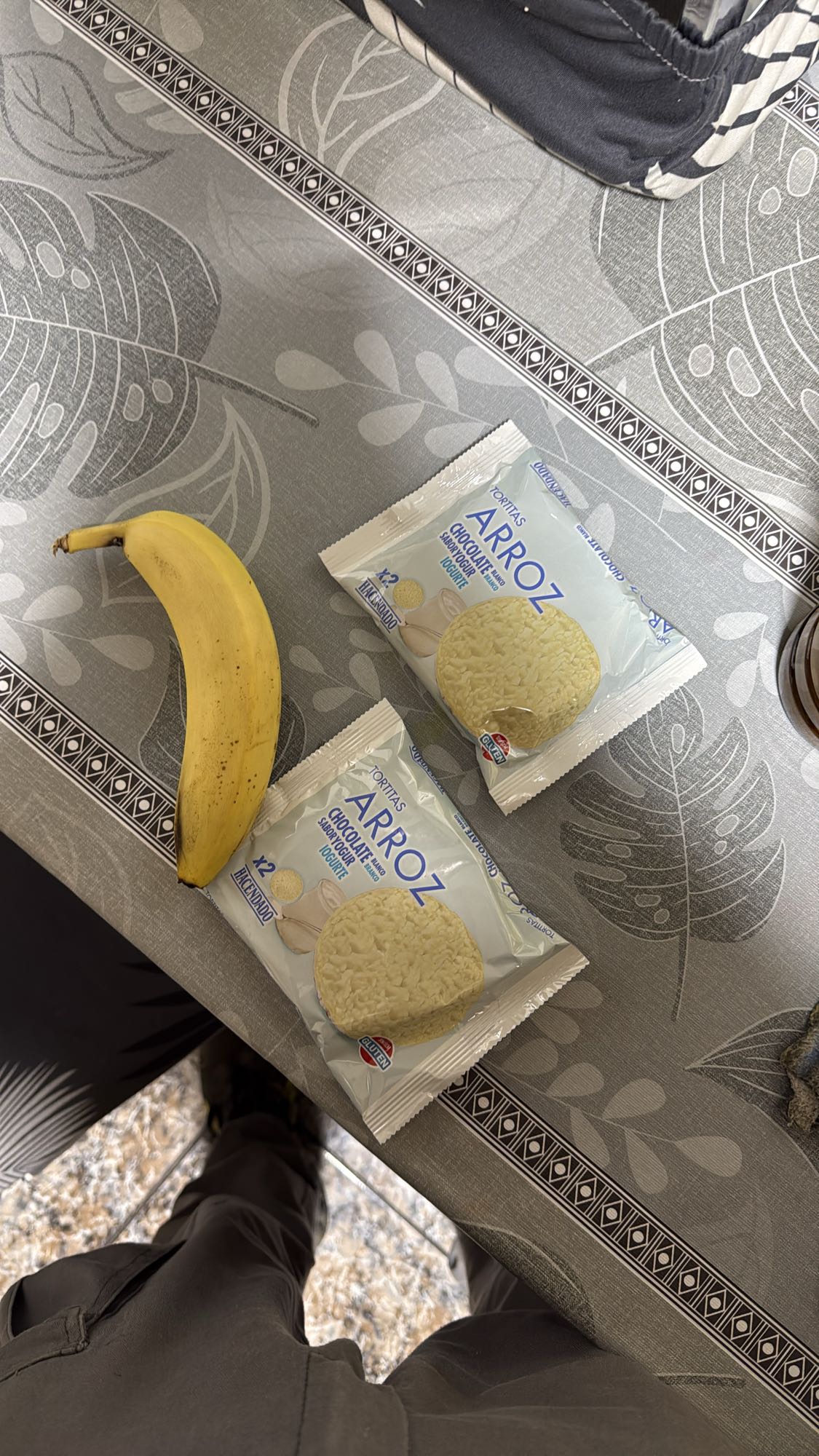 Plátano y tortitas arroz