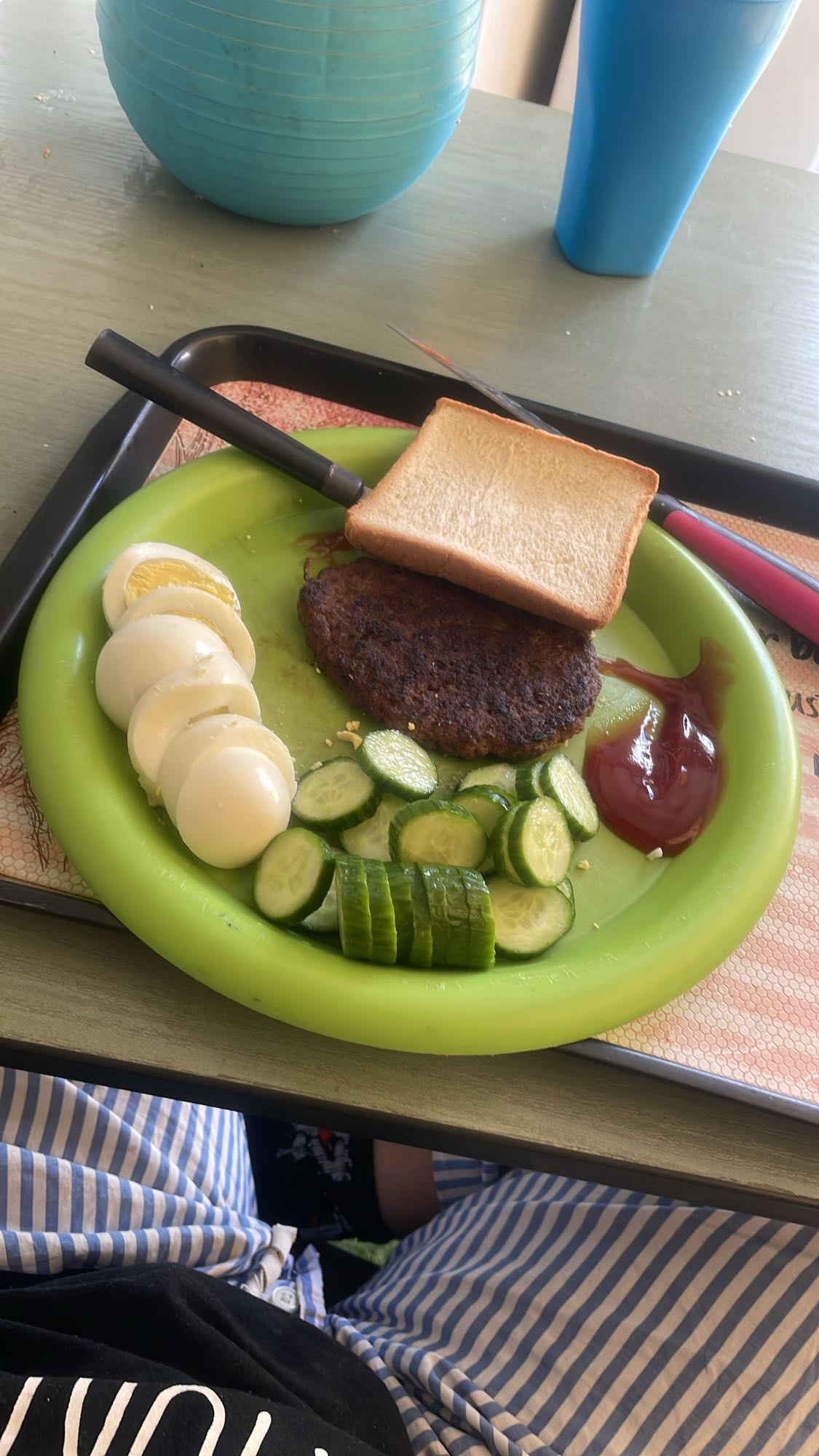 Eggs, Patty & Toast Plate