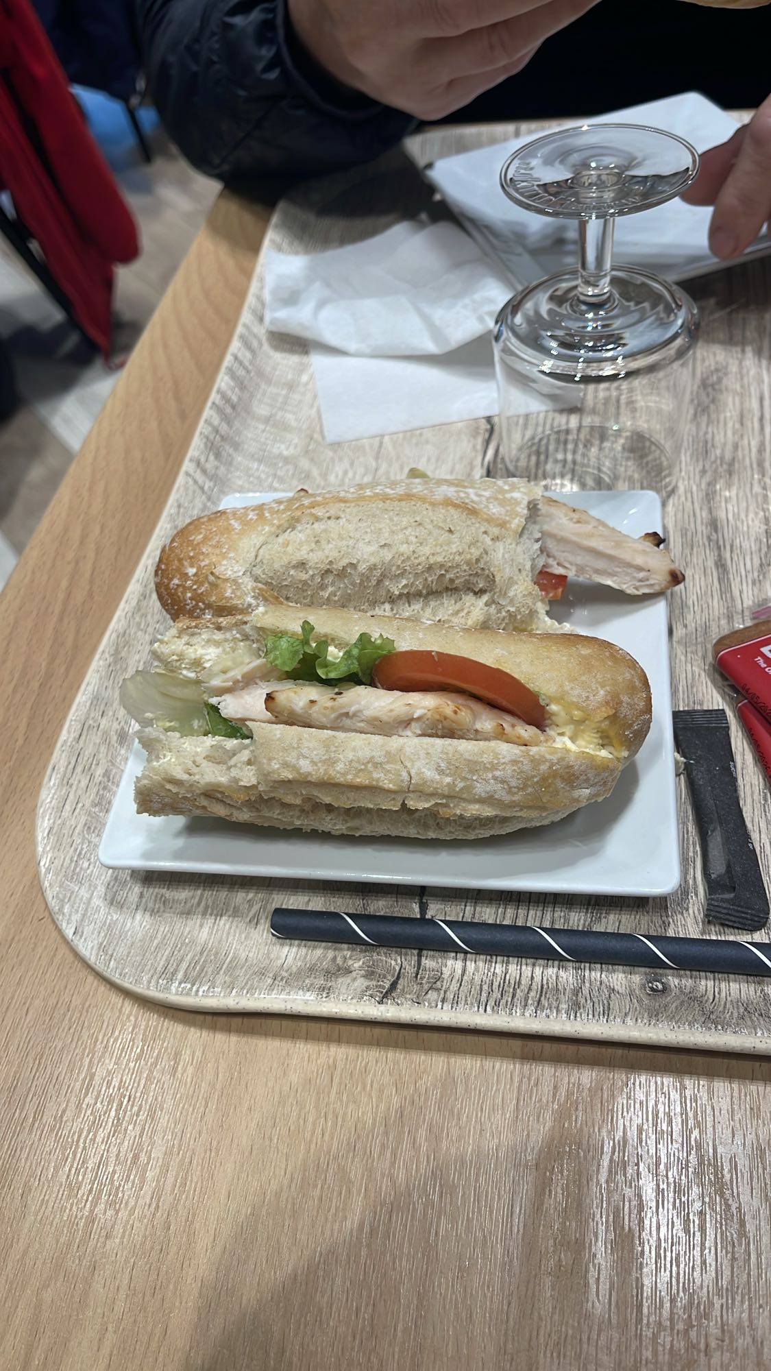 Sandwich poulet crudités